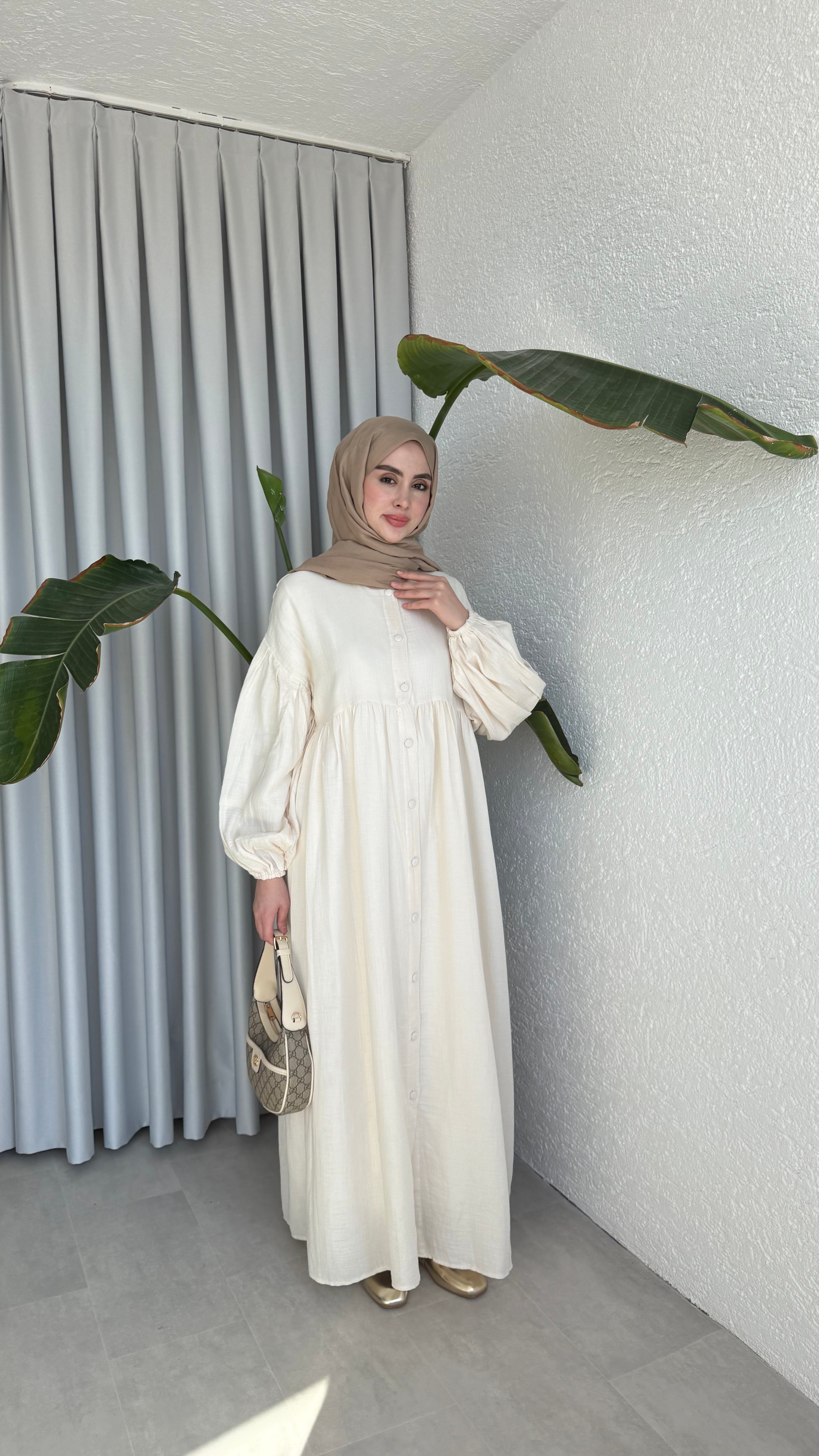 FARAH MÜSLİN ELBİSE - EKRU