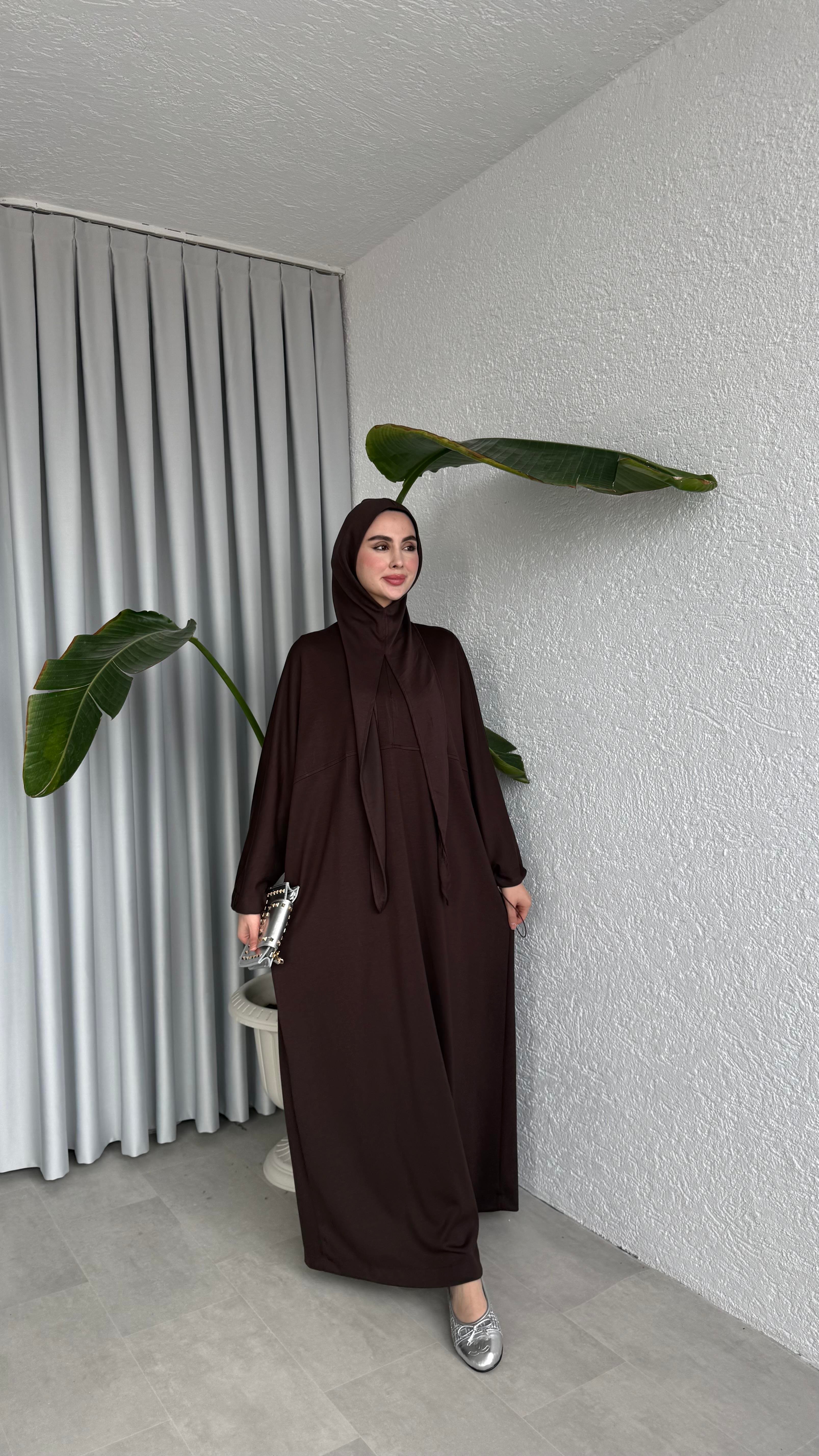 GİY-ÇIK ELBİSE - KAHVE
