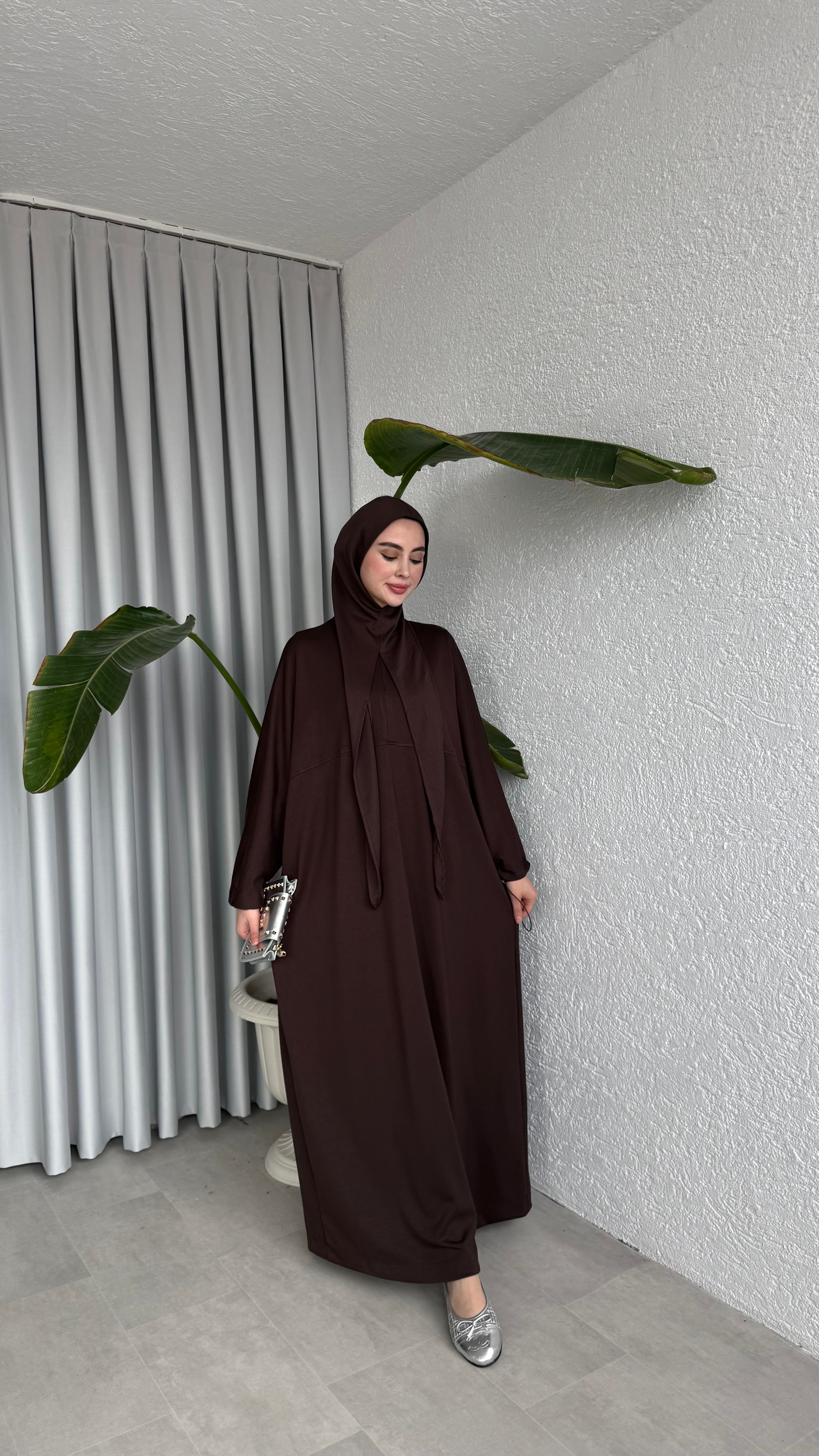 GİY-ÇIK ELBİSE - KAHVE