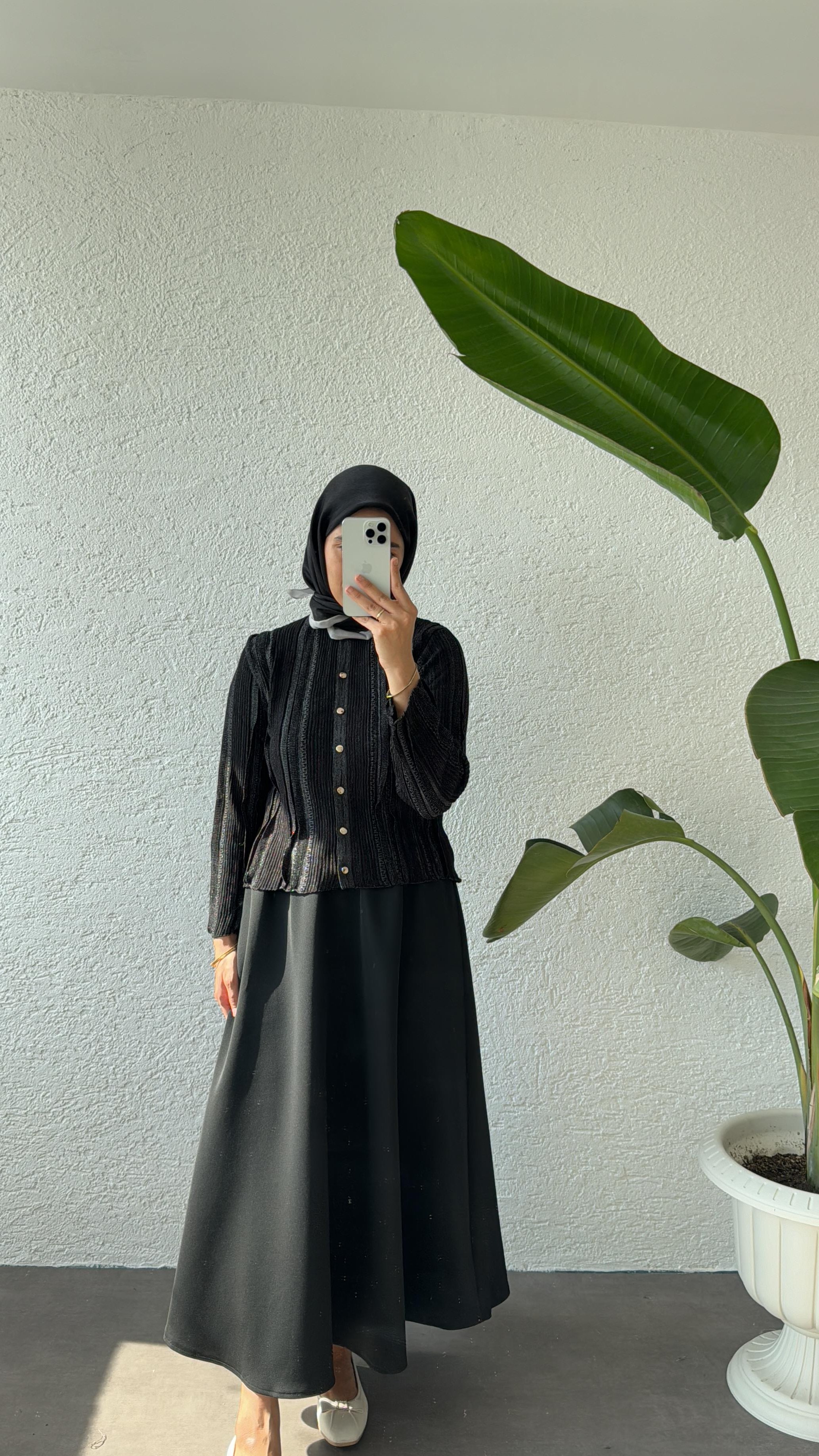 GOLD DÜĞMELİ MERSERİZE HIRKA - SİYAH