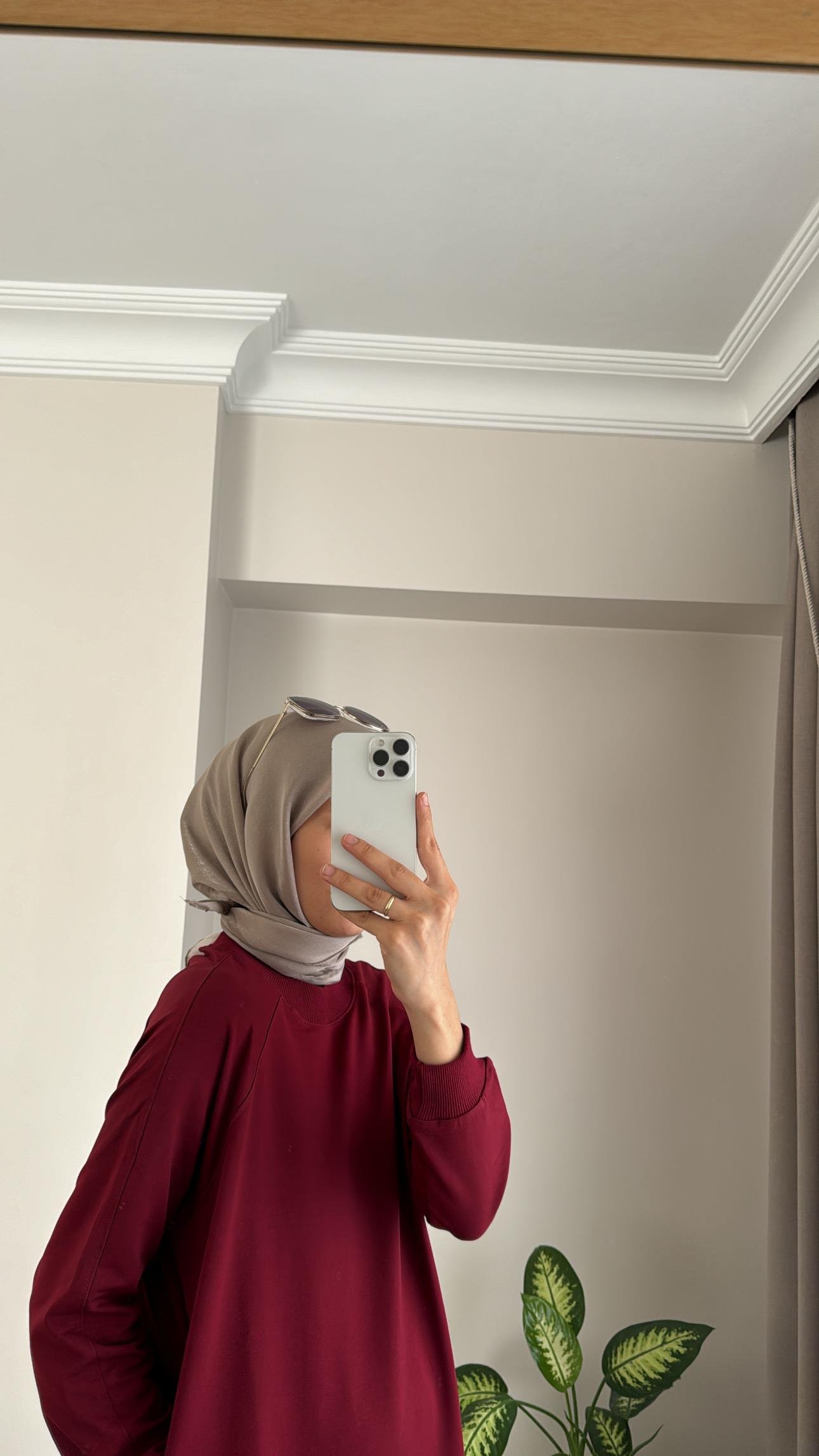 İKİ İPLİK DÜZ ELBİSE - BORDO