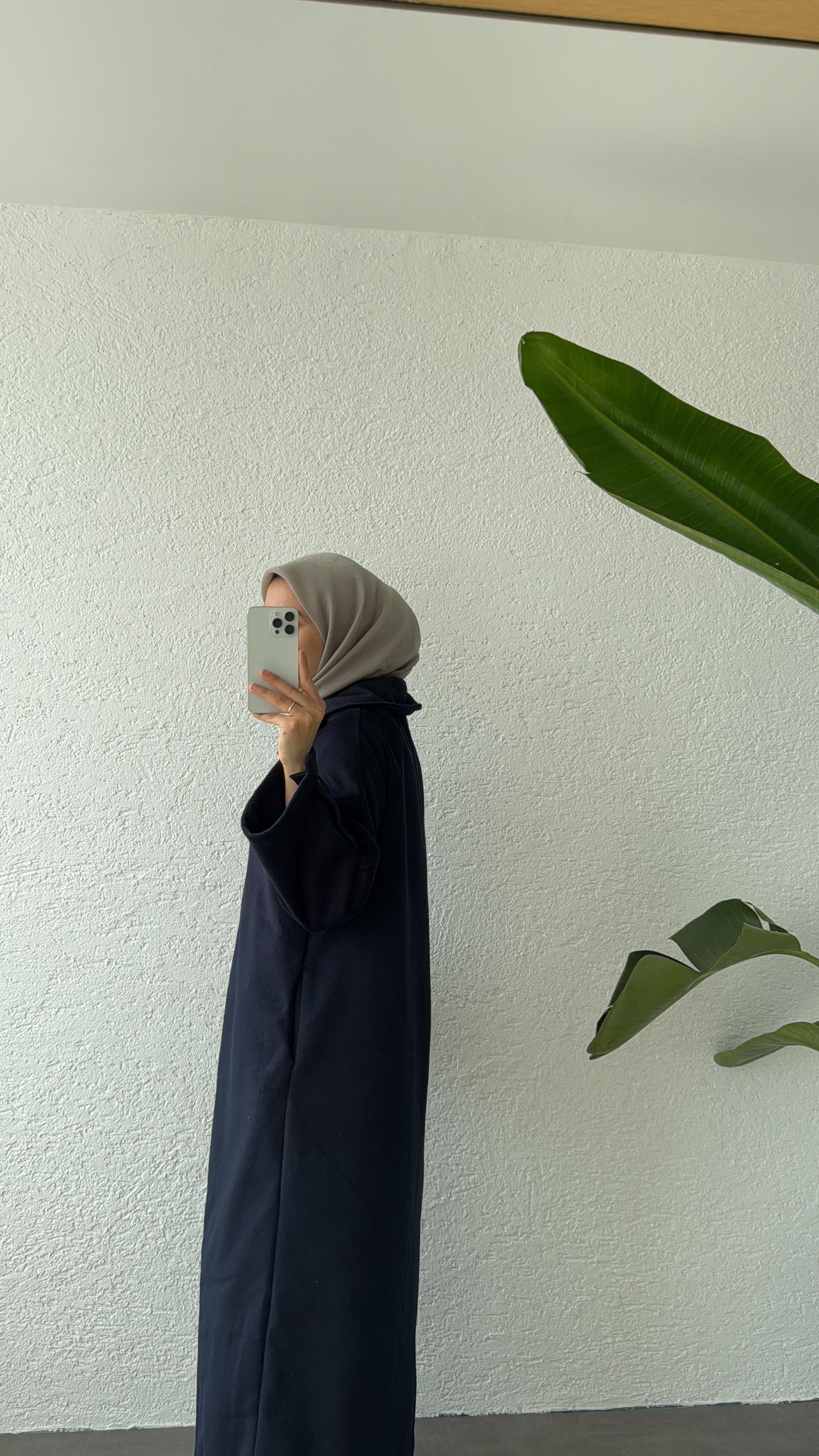 KAŞE DÜĞMELİ KABAN - LACİVERT