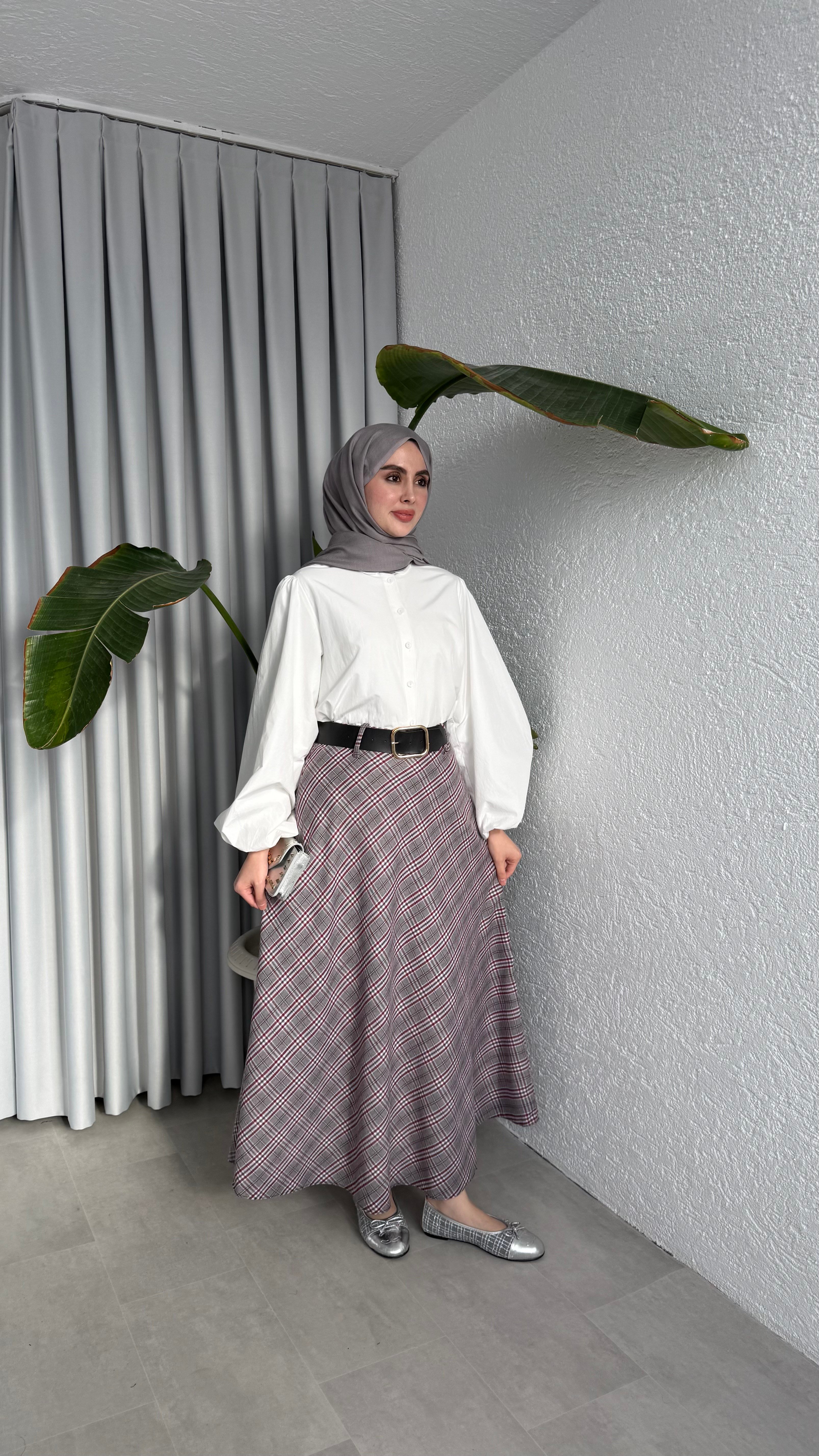 KEMERLİ ASTARLI EKOSE ETEK - MÜRDÜM