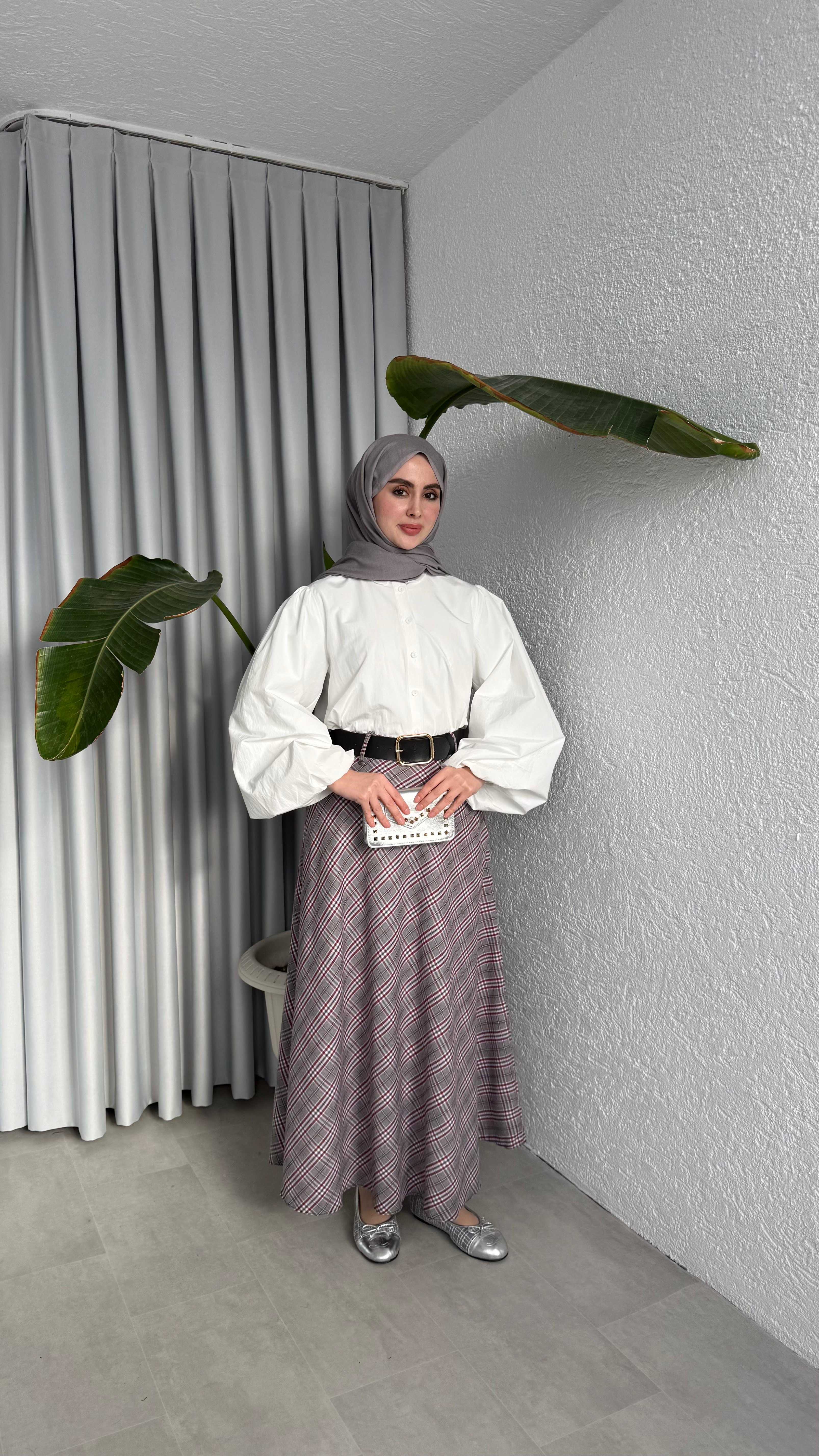 KEMERLİ ASTARLI EKOSE ETEK - MÜRDÜM