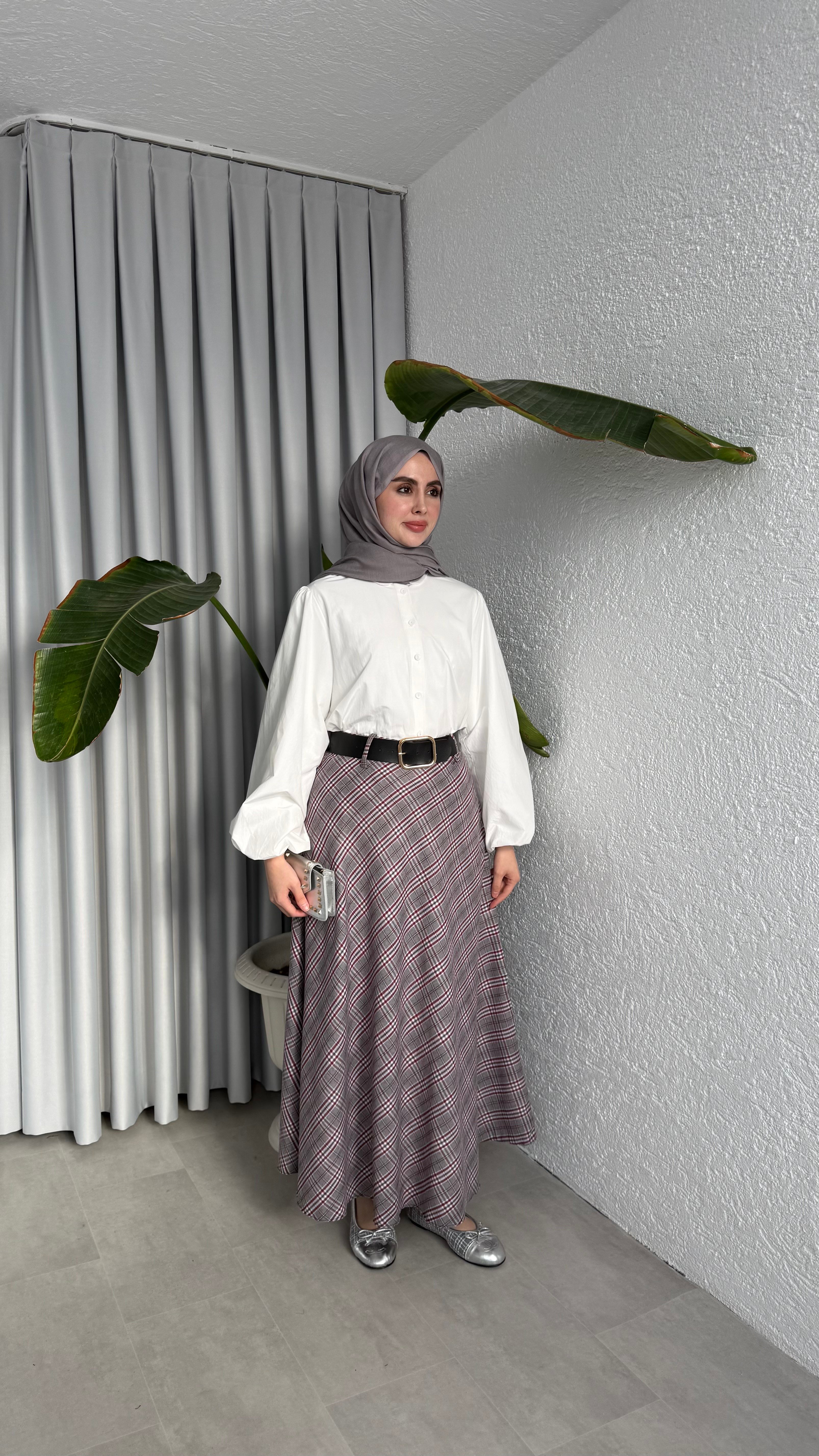 KEMERLİ ASTARLI EKOSE ETEK - MÜRDÜM