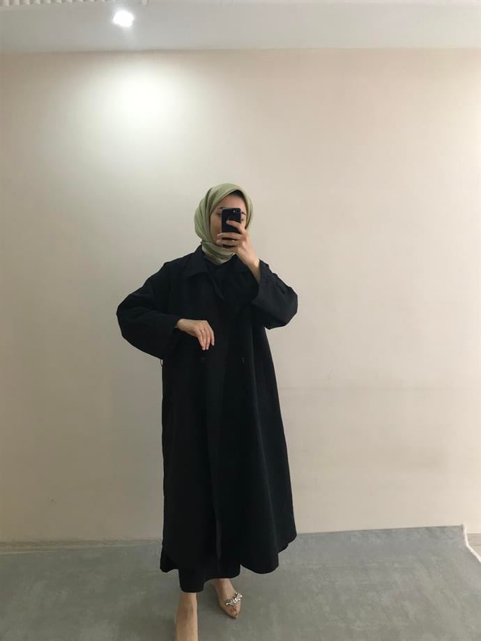 KLASİK TRENÇKOT SİYAH