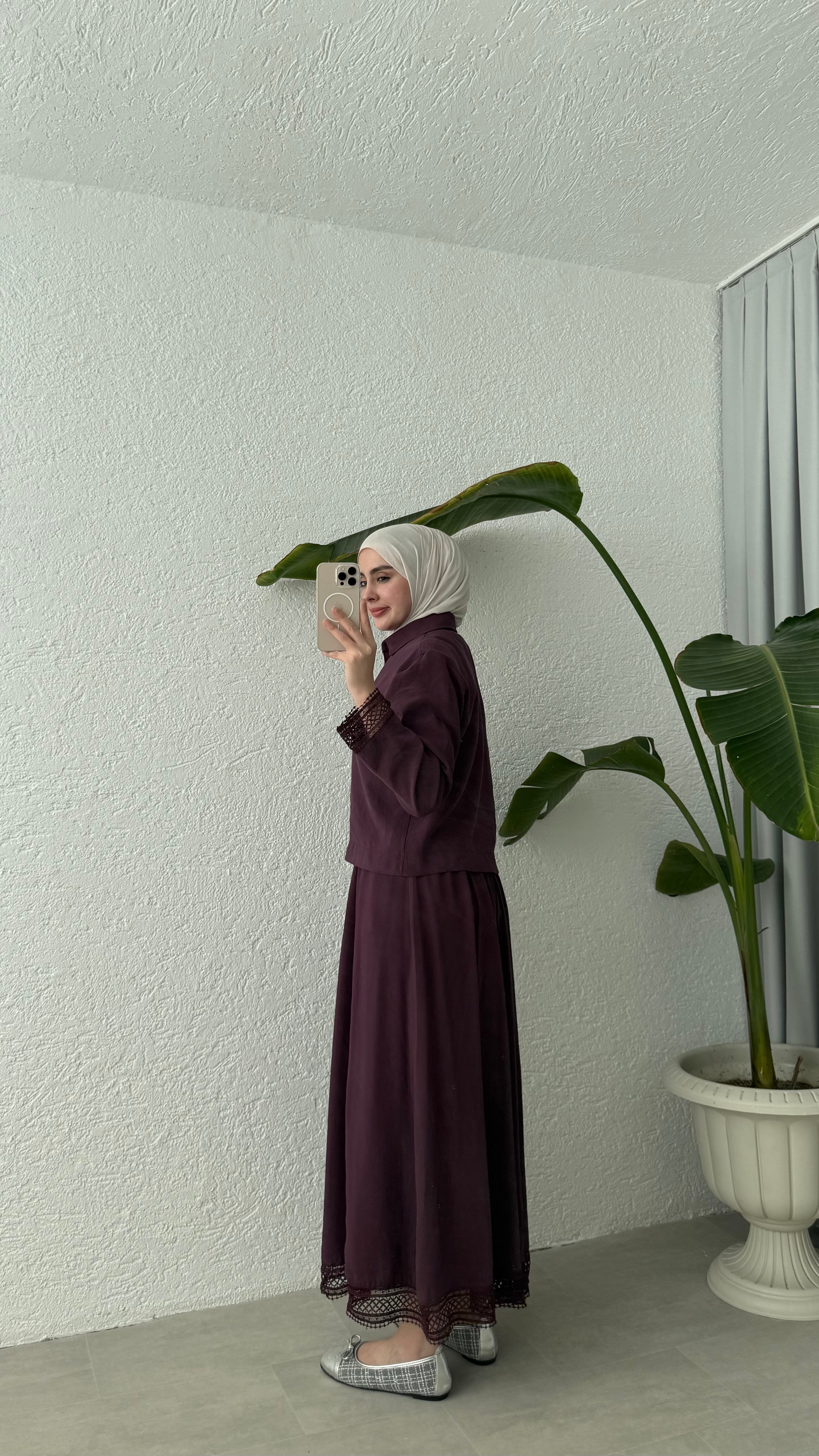 KOLLARI DANTEL DETAYLI ETEK TAKIM - MÜRDÜM