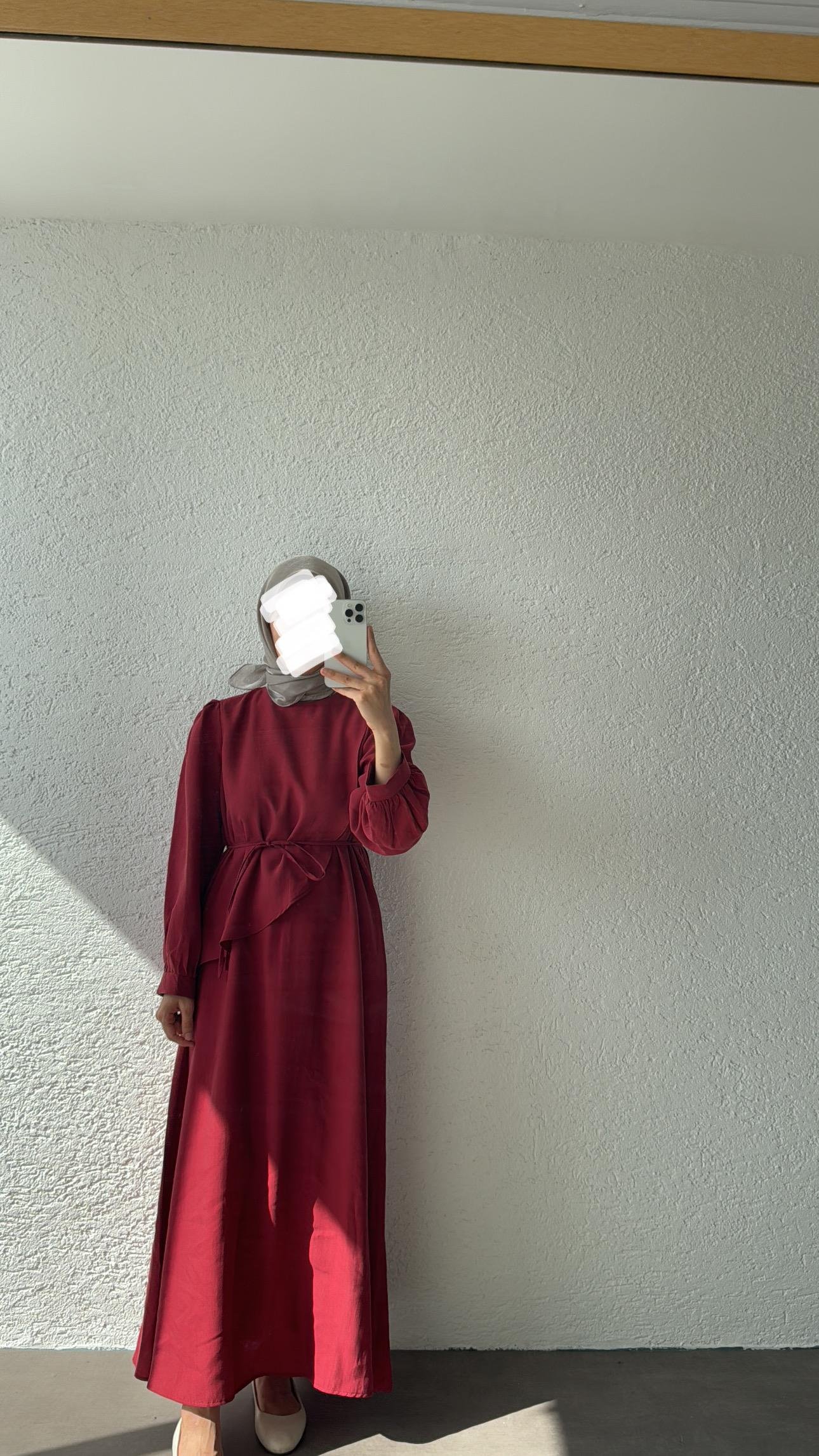 LEUR ELBİSE - BORDO