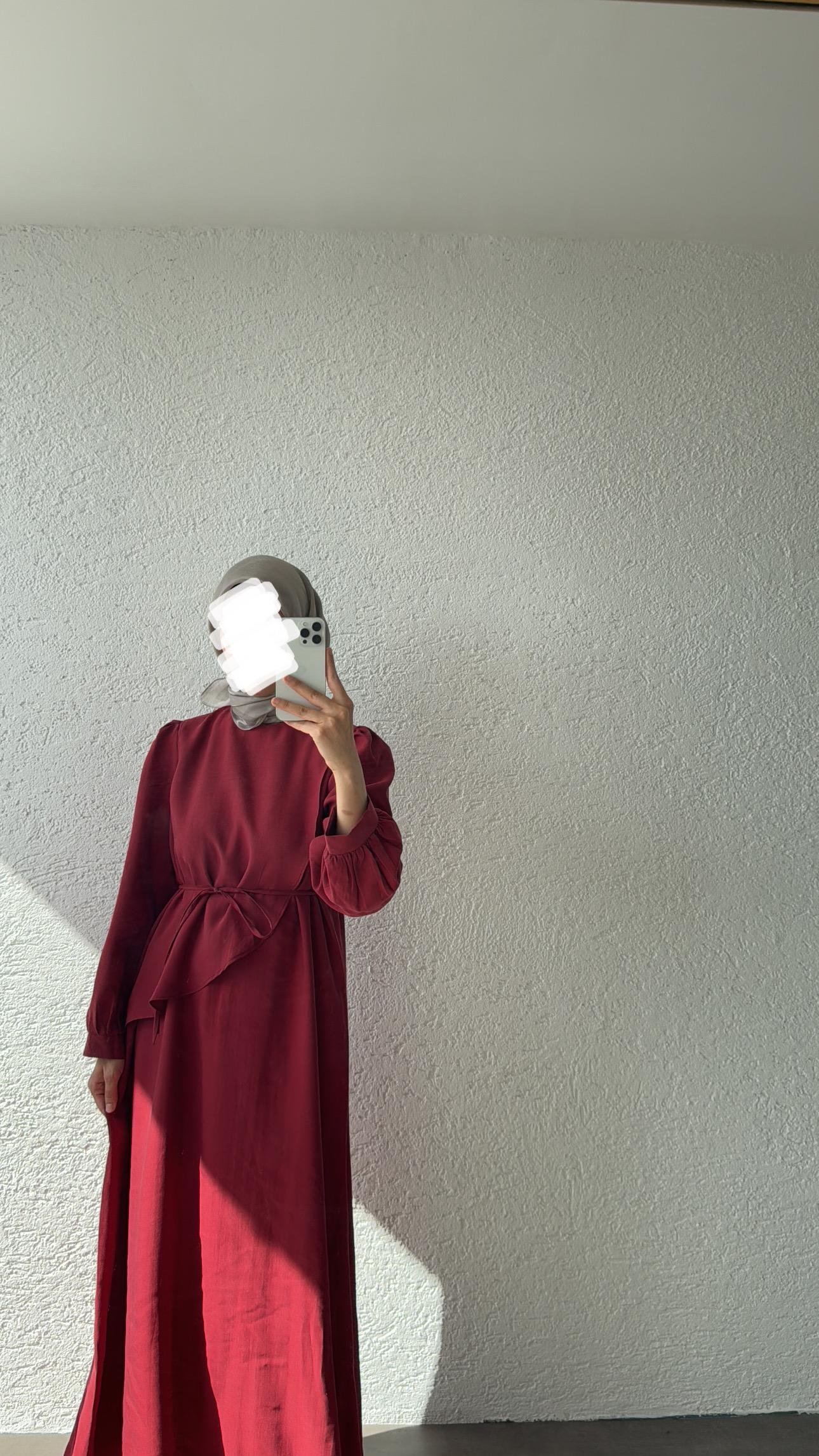 LEUR ELBİSE - BORDO