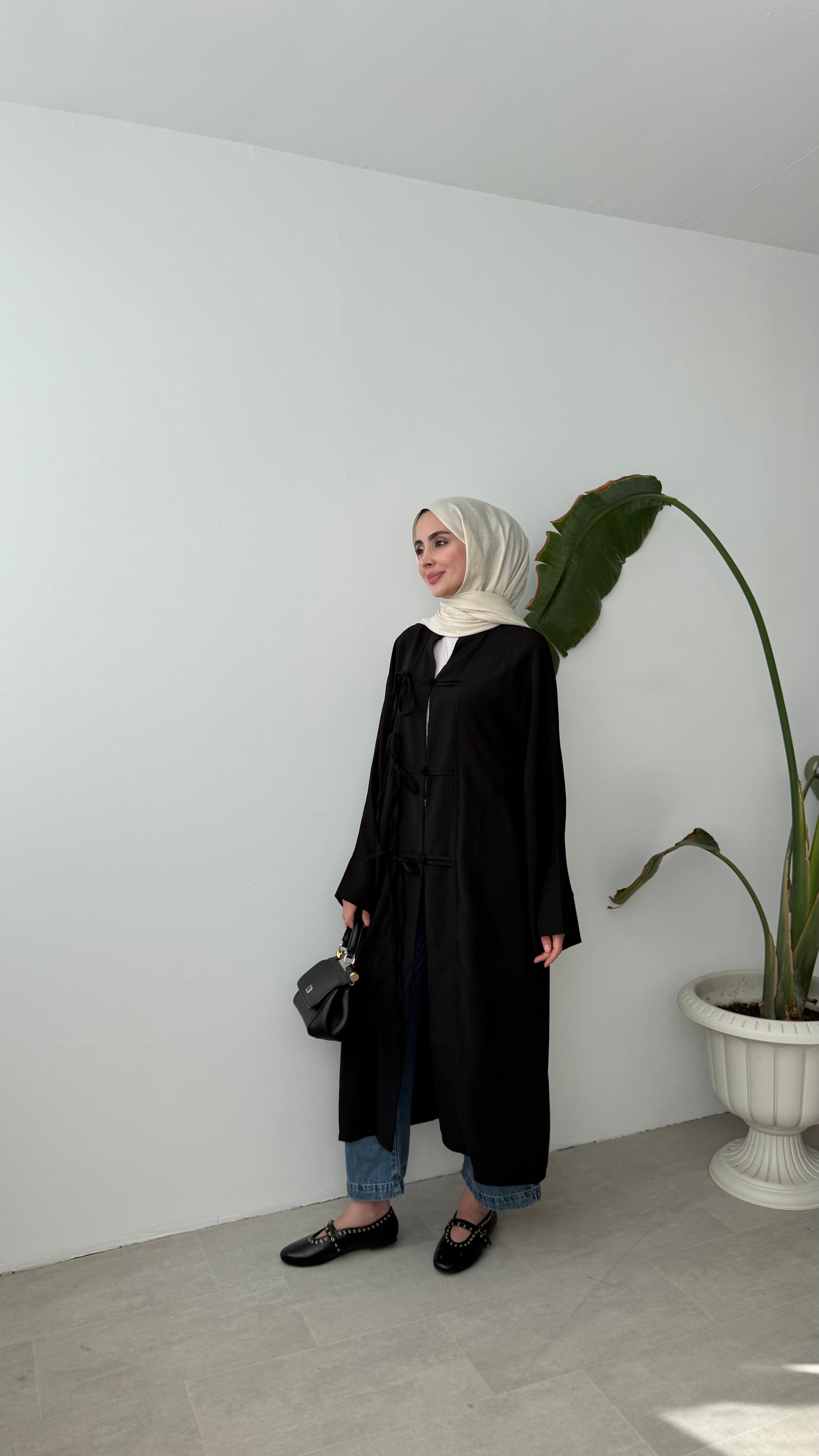 LİNA BAĞCIK DETAYLI GÖMLEK - SİYAH