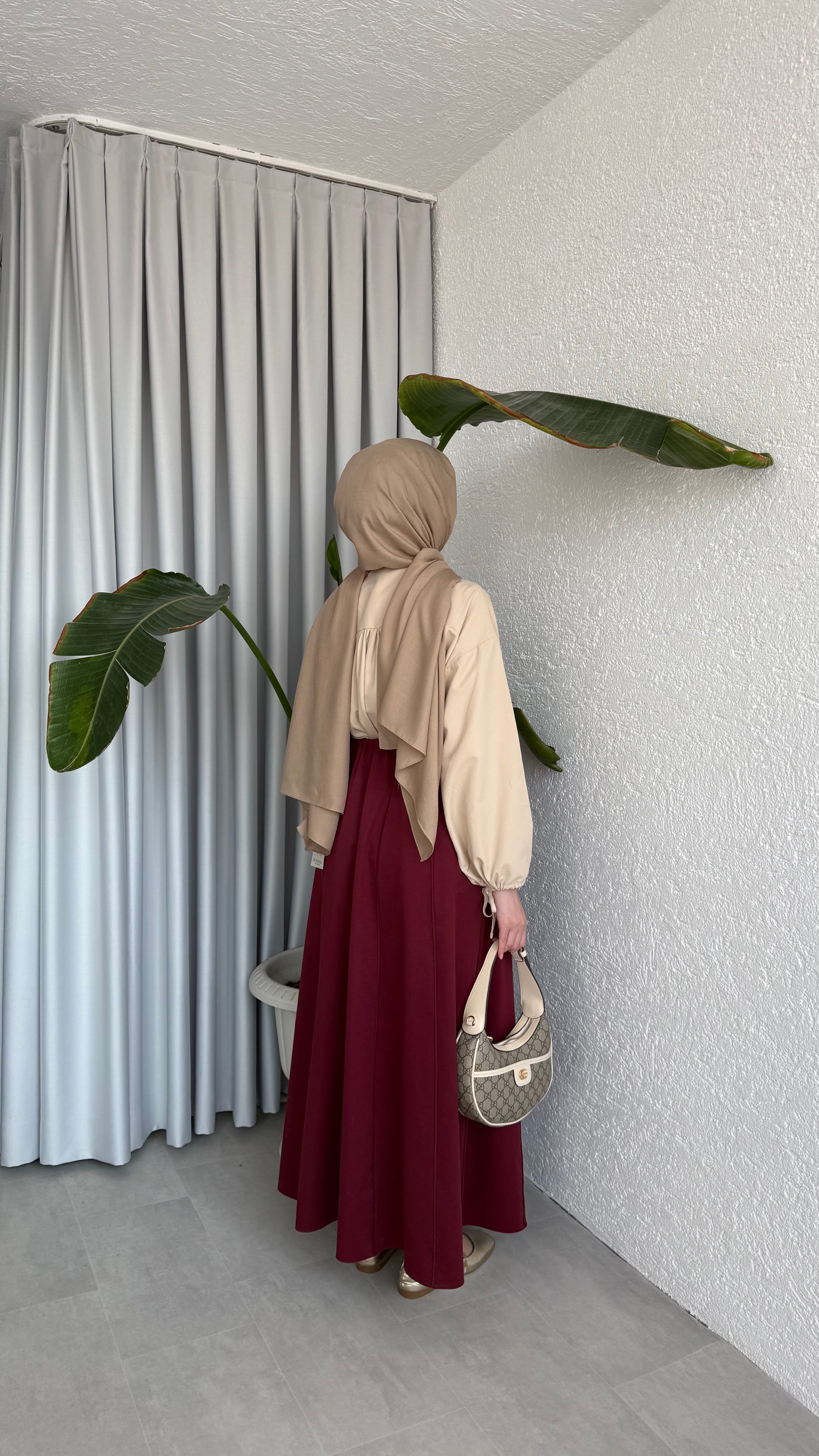 LİNA DİLİMLİ ETEK - MÜRDÜM