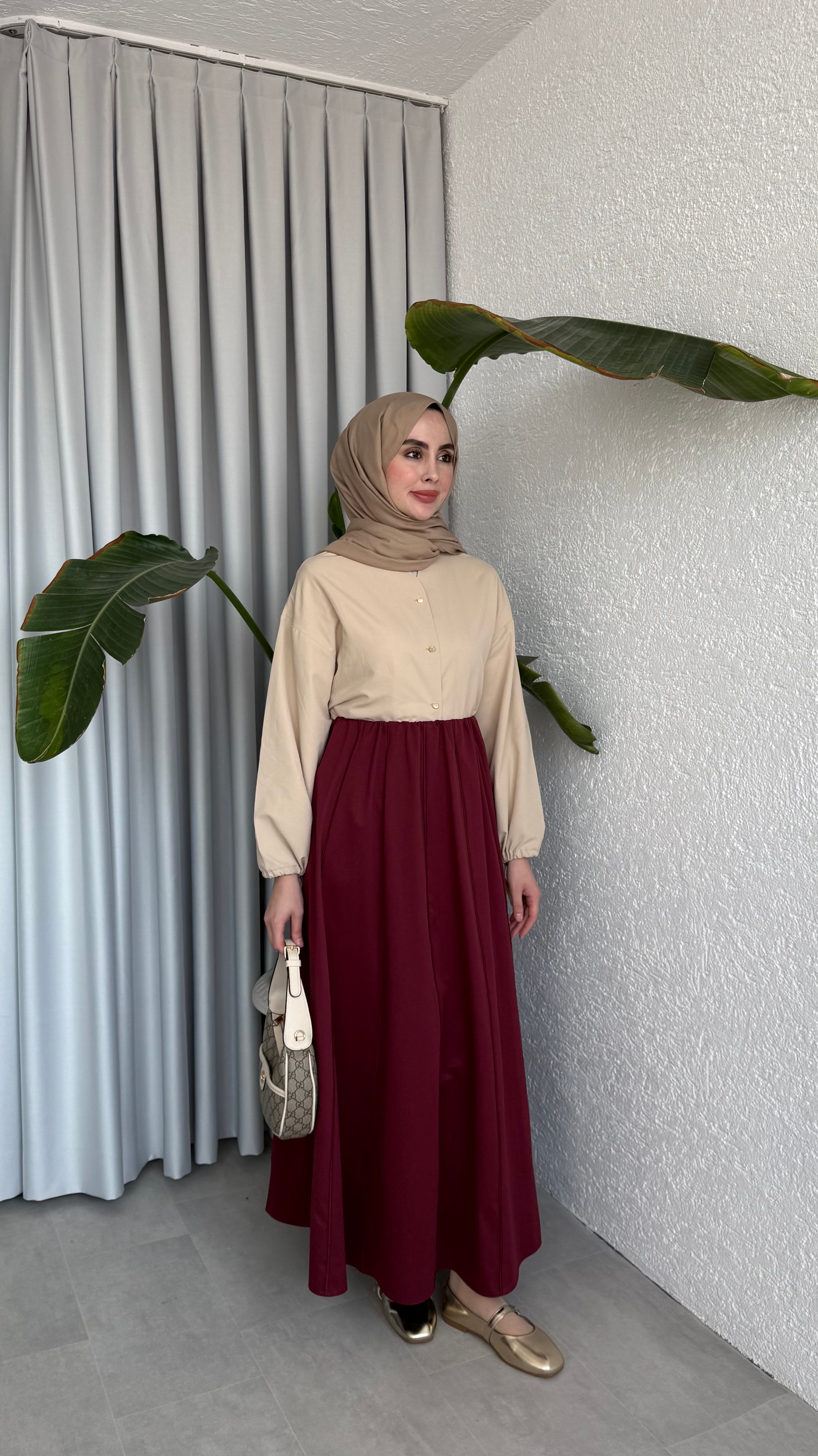 LİNA DİLİMLİ ETEK - MÜRDÜM