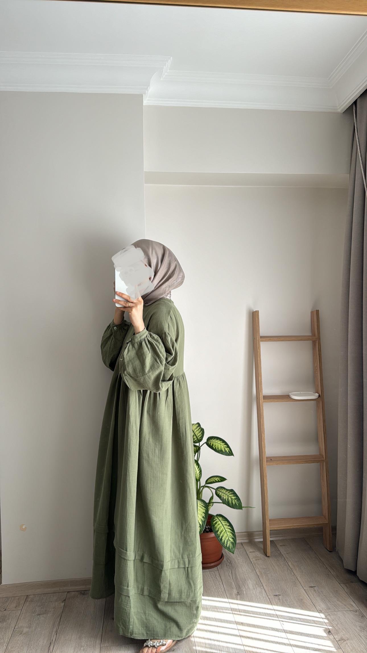 MÜSLİN ELBİSE ÇAĞLA YEŞİLİ