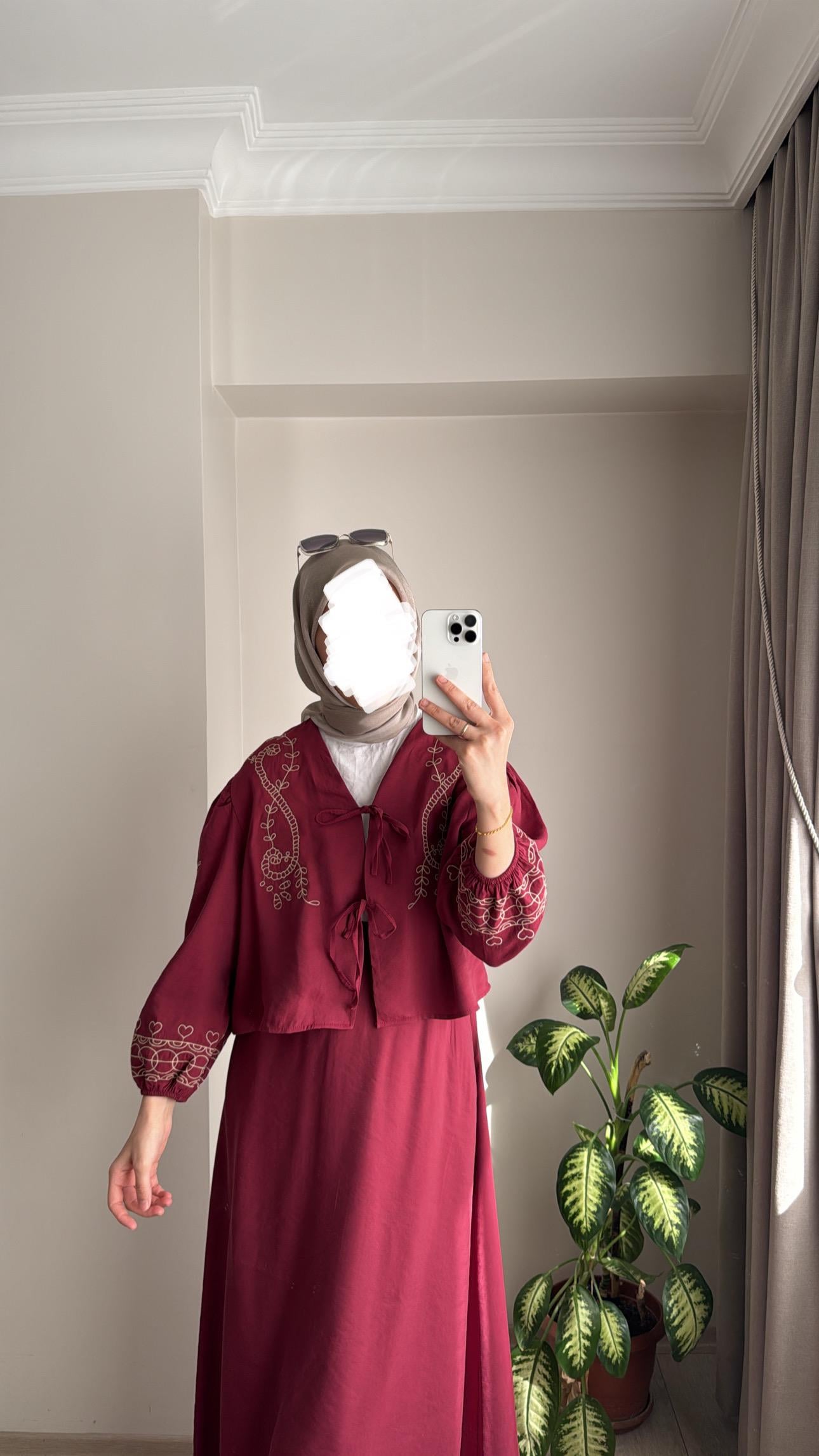 NAKIŞLI TASARIM TAKIM - BORDO
