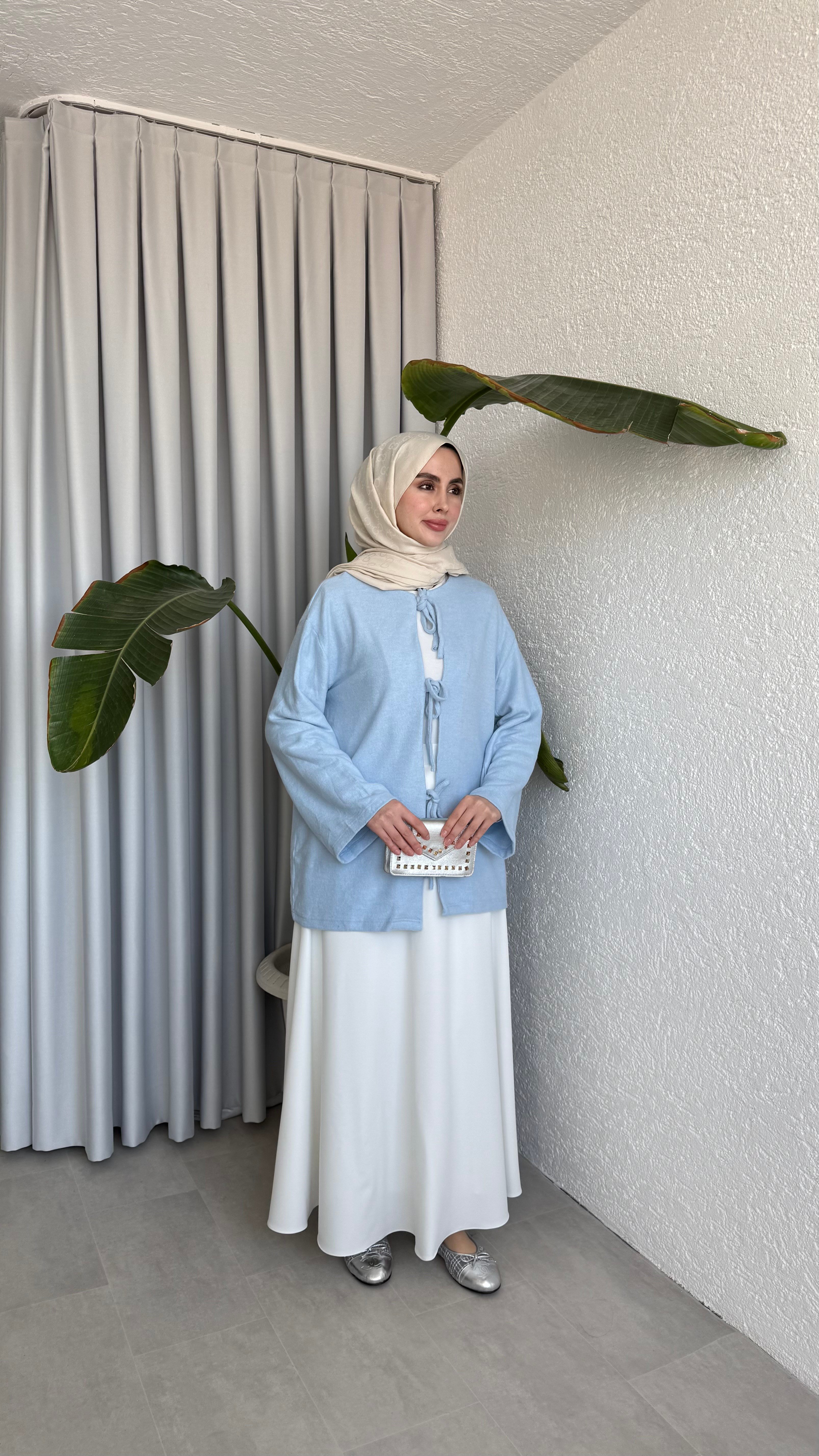 ÖNDEN BAĞLAMALI SÜPREM - BEBE MAVİSİ