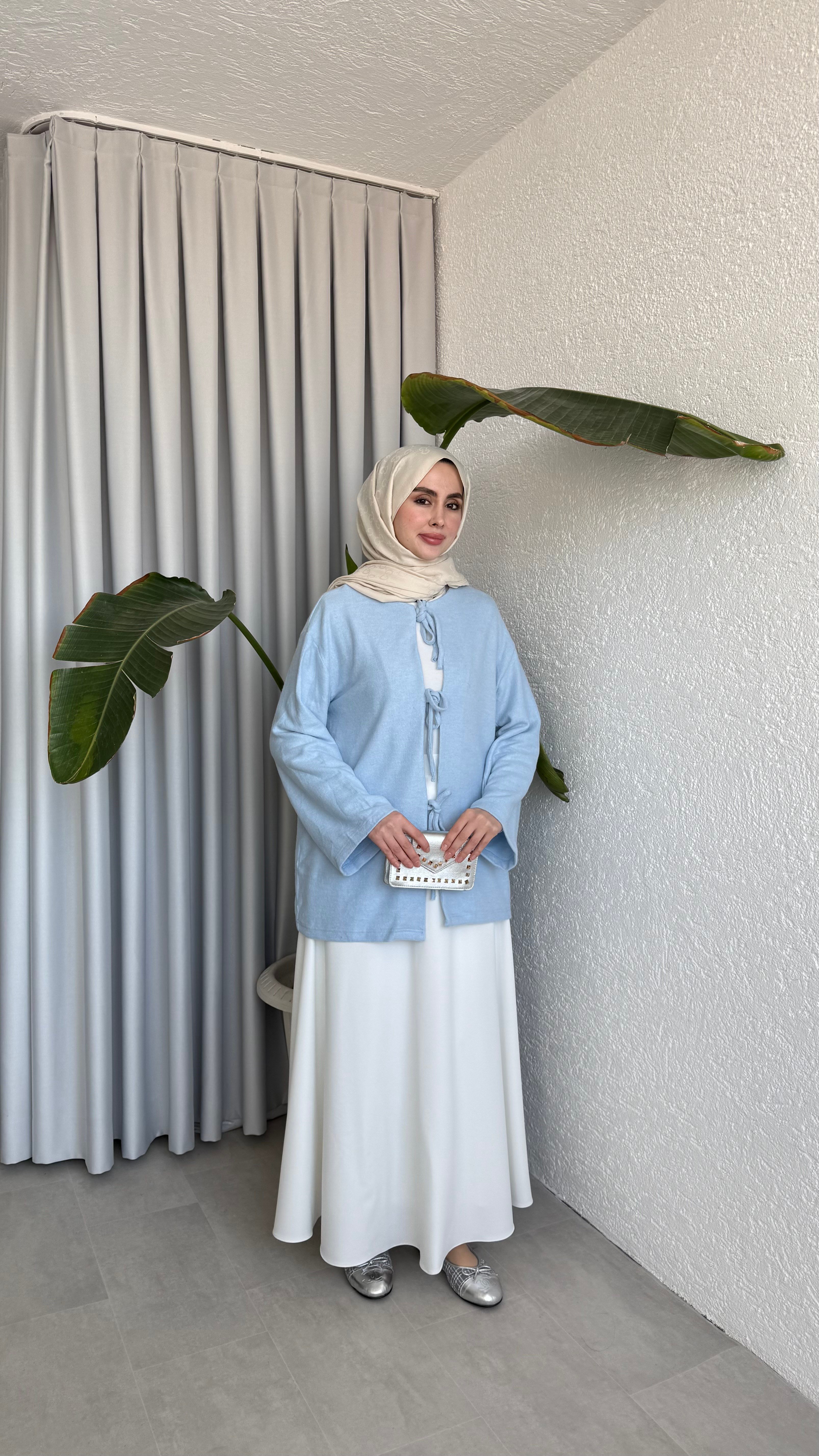 ÖNDEN BAĞLAMALI SÜPREM - BEBE MAVİSİ