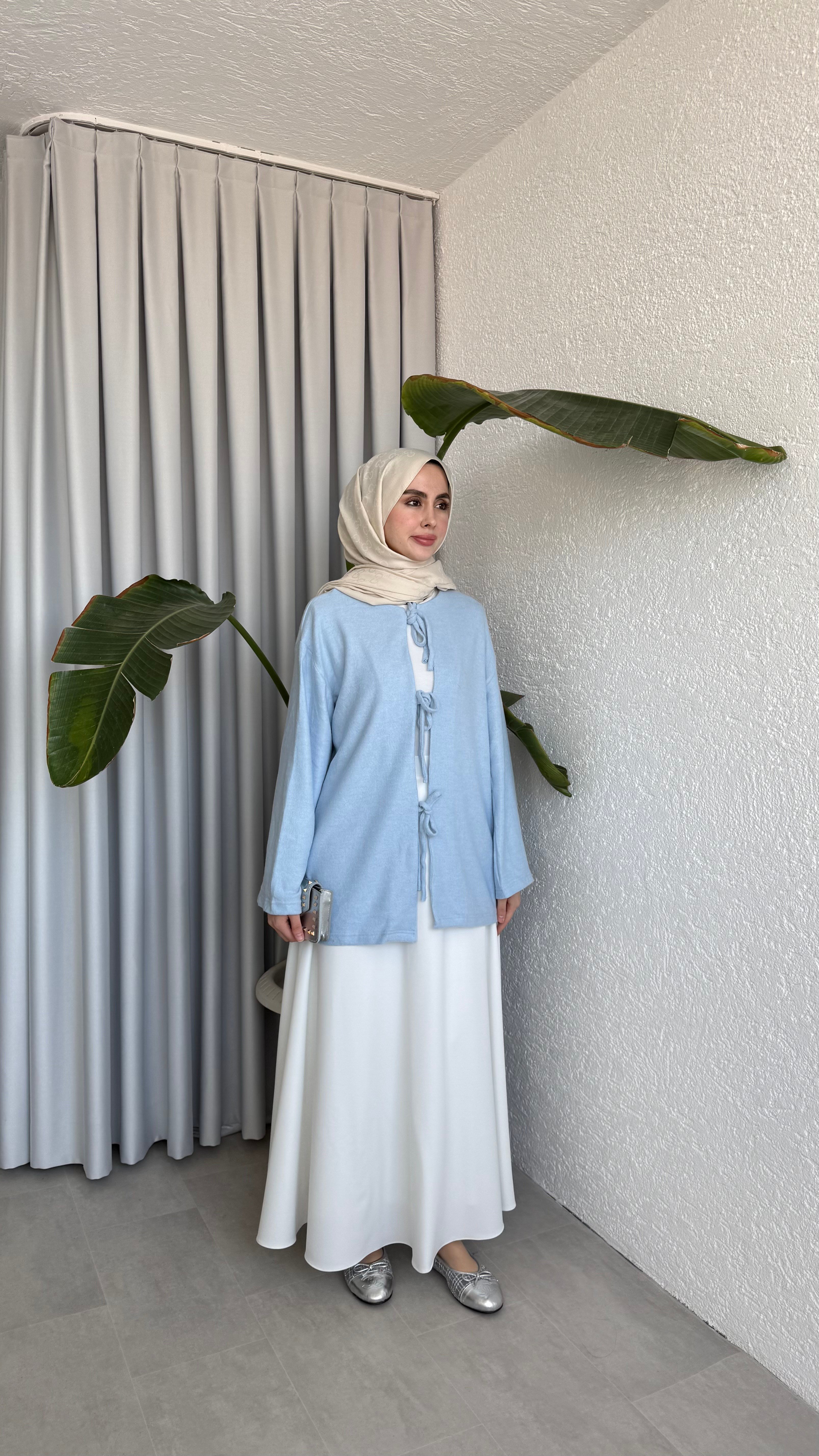 ÖNDEN BAĞLAMALI SÜPREM - BEBE MAVİSİ