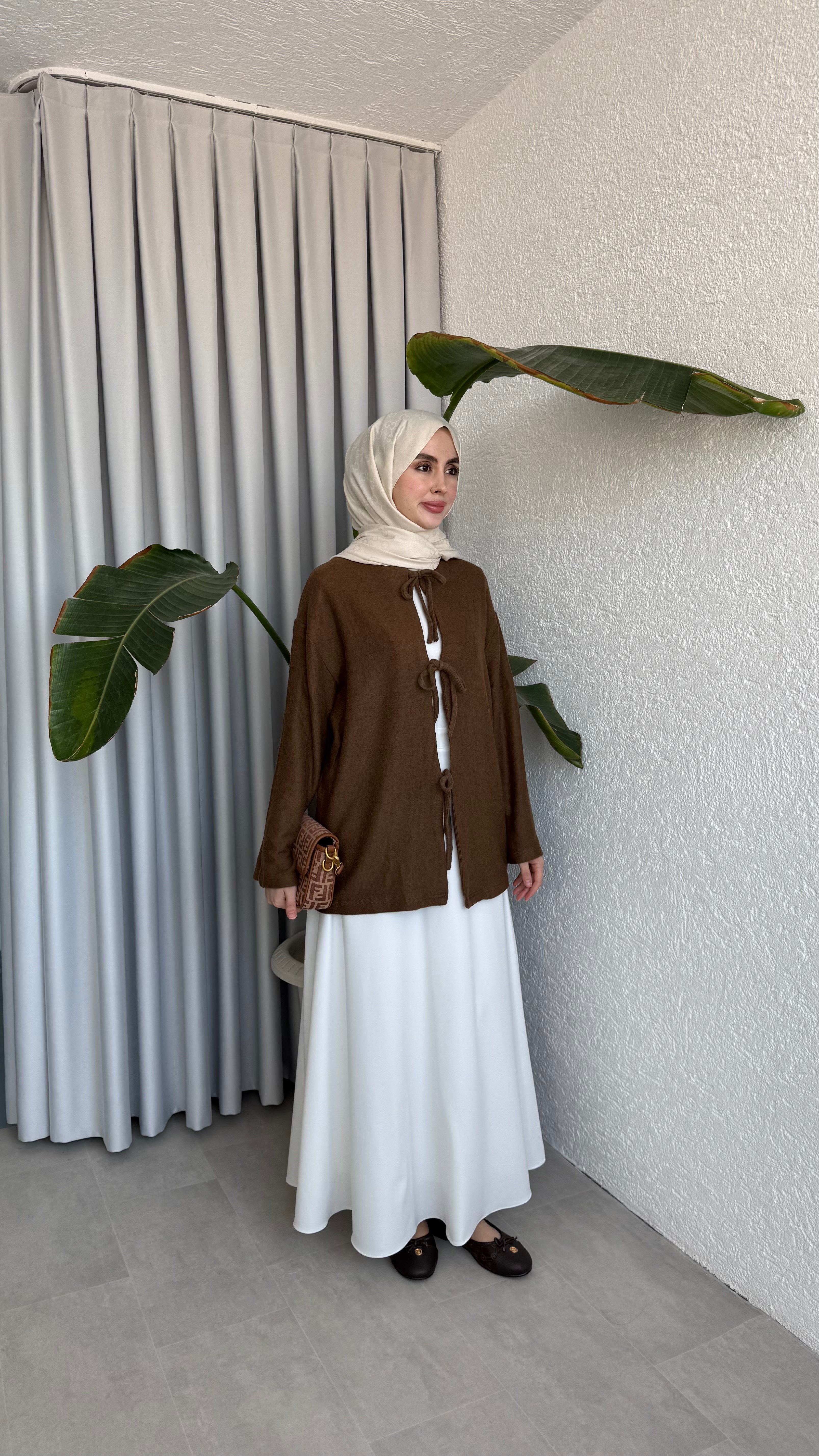 ÖNDEN BAĞLAMALI SÜPREM - KAHVE