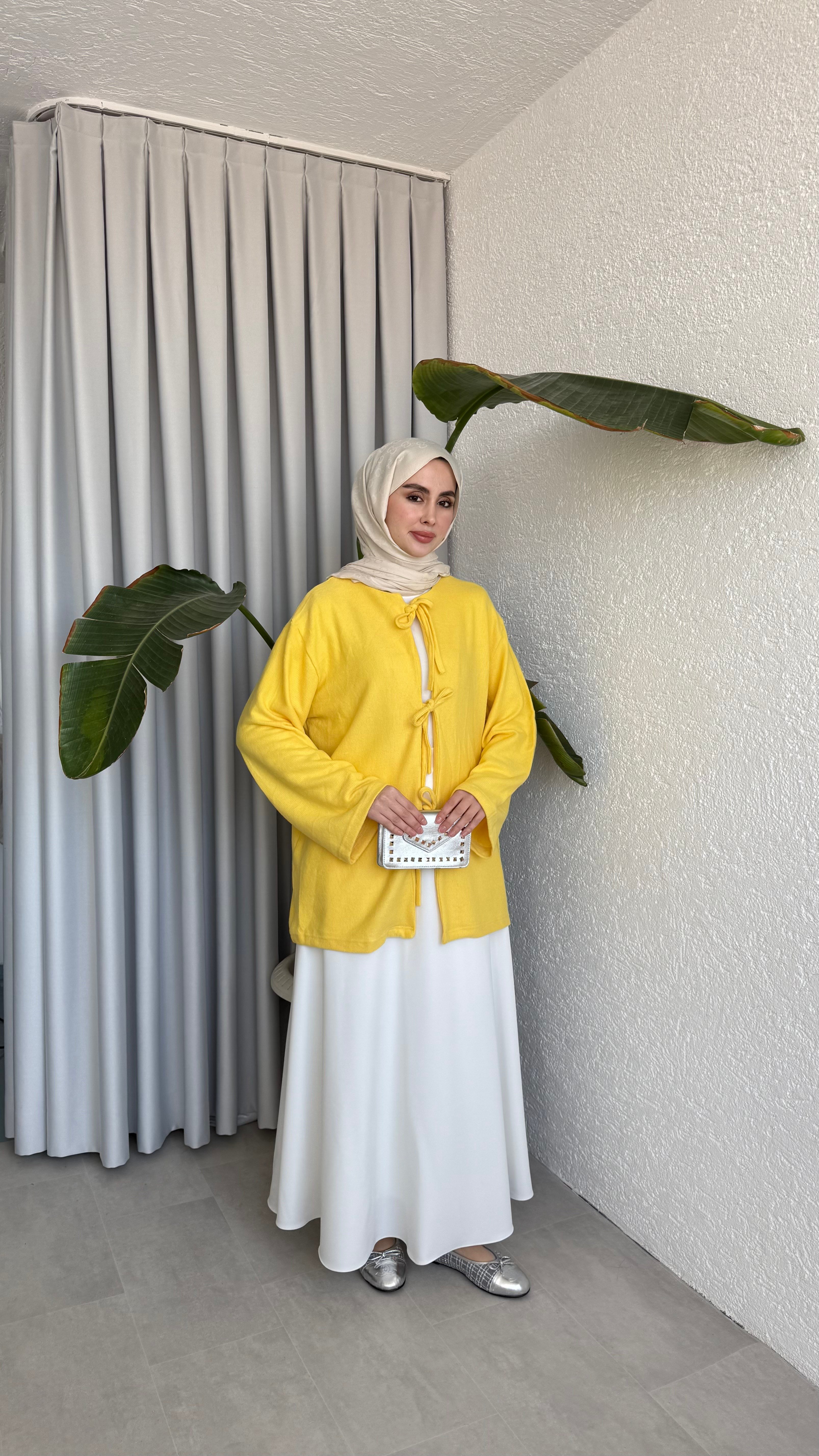 ÖNDEN BAĞLAMALI SÜPREM - SARI