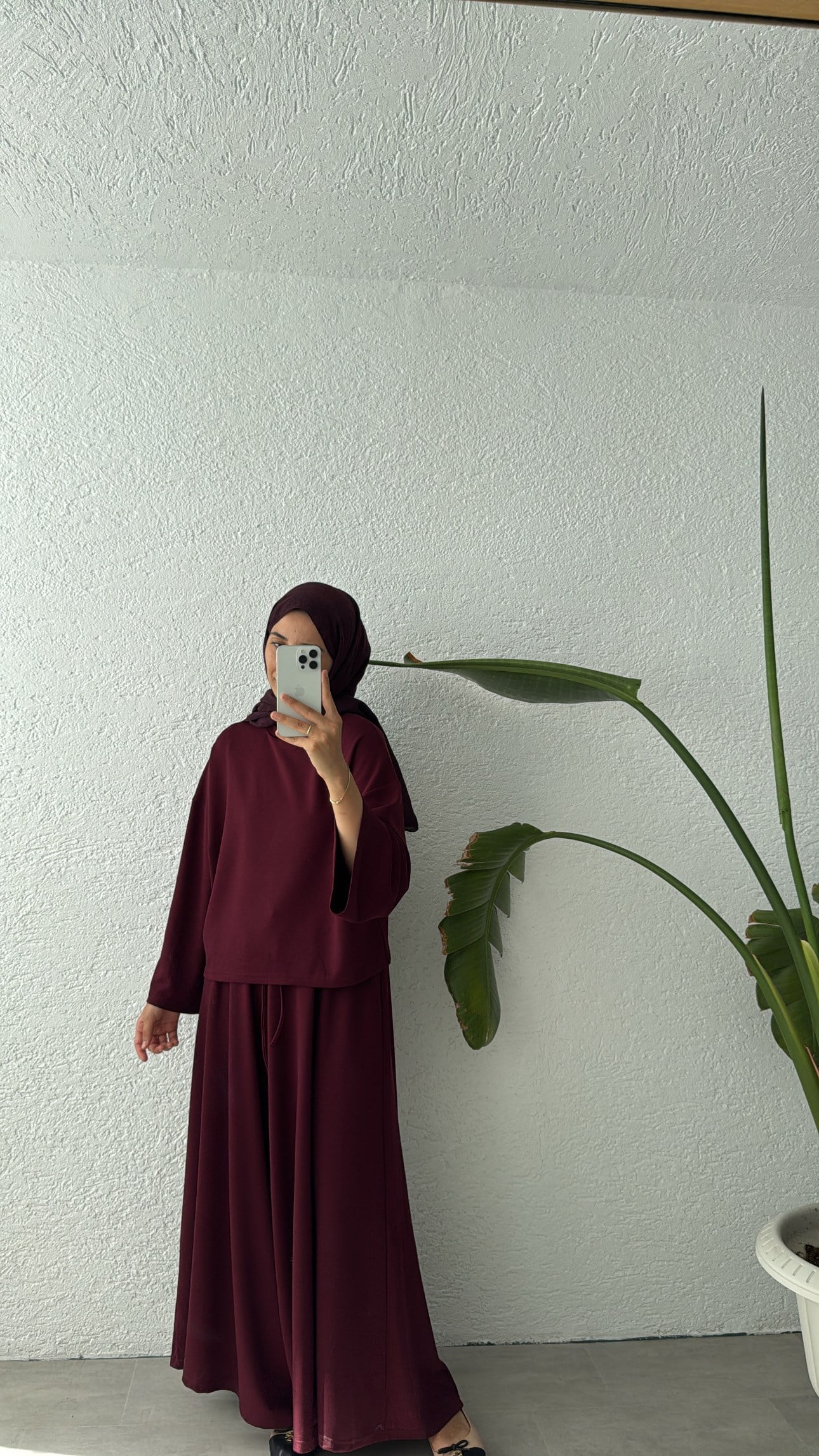 PREMİUM OYSHO BOL PANTOLONLU TAKIM - BORDO