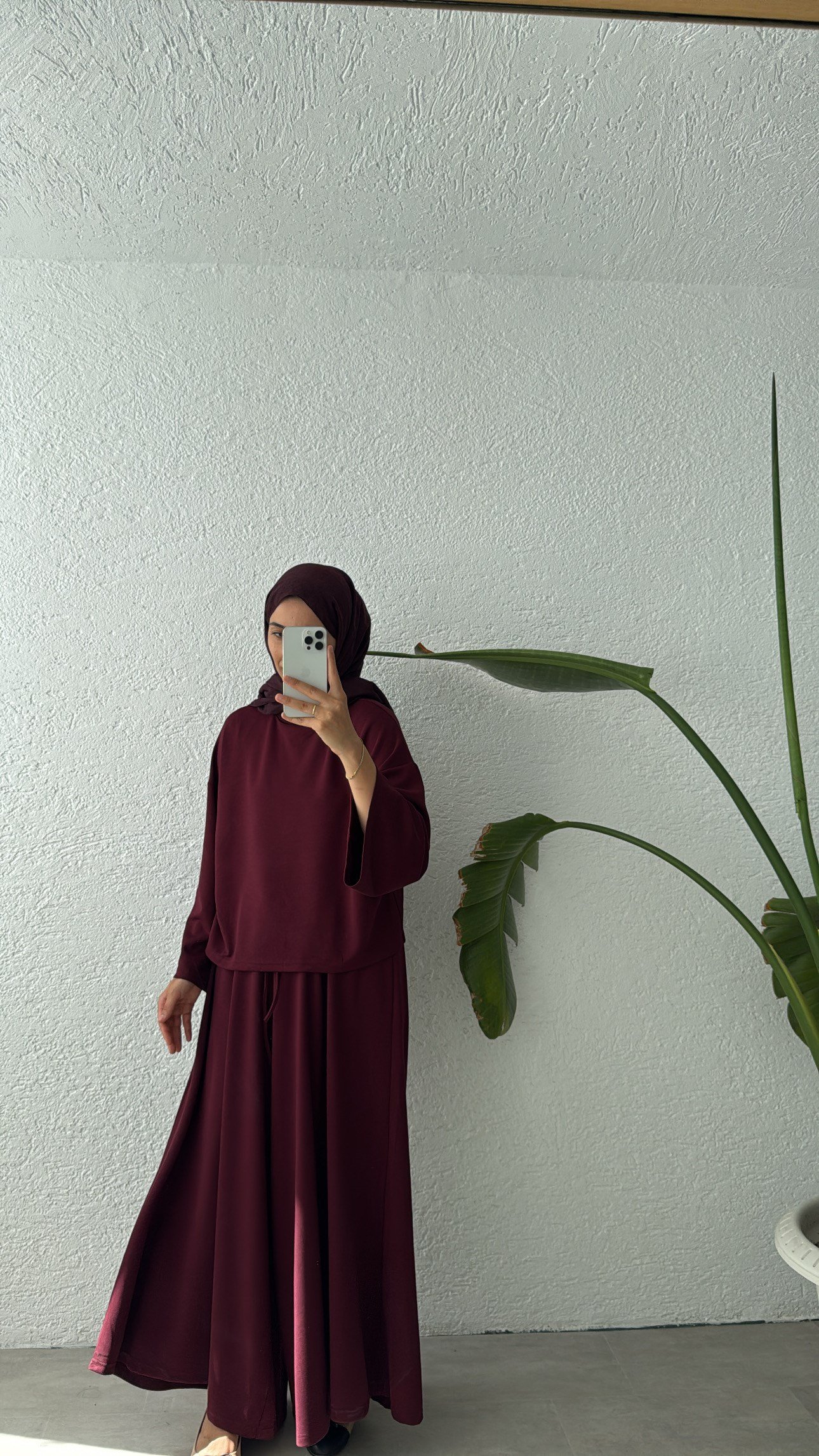 PREMİUM OYSHO BOL PANTOLONLU TAKIM - BORDO