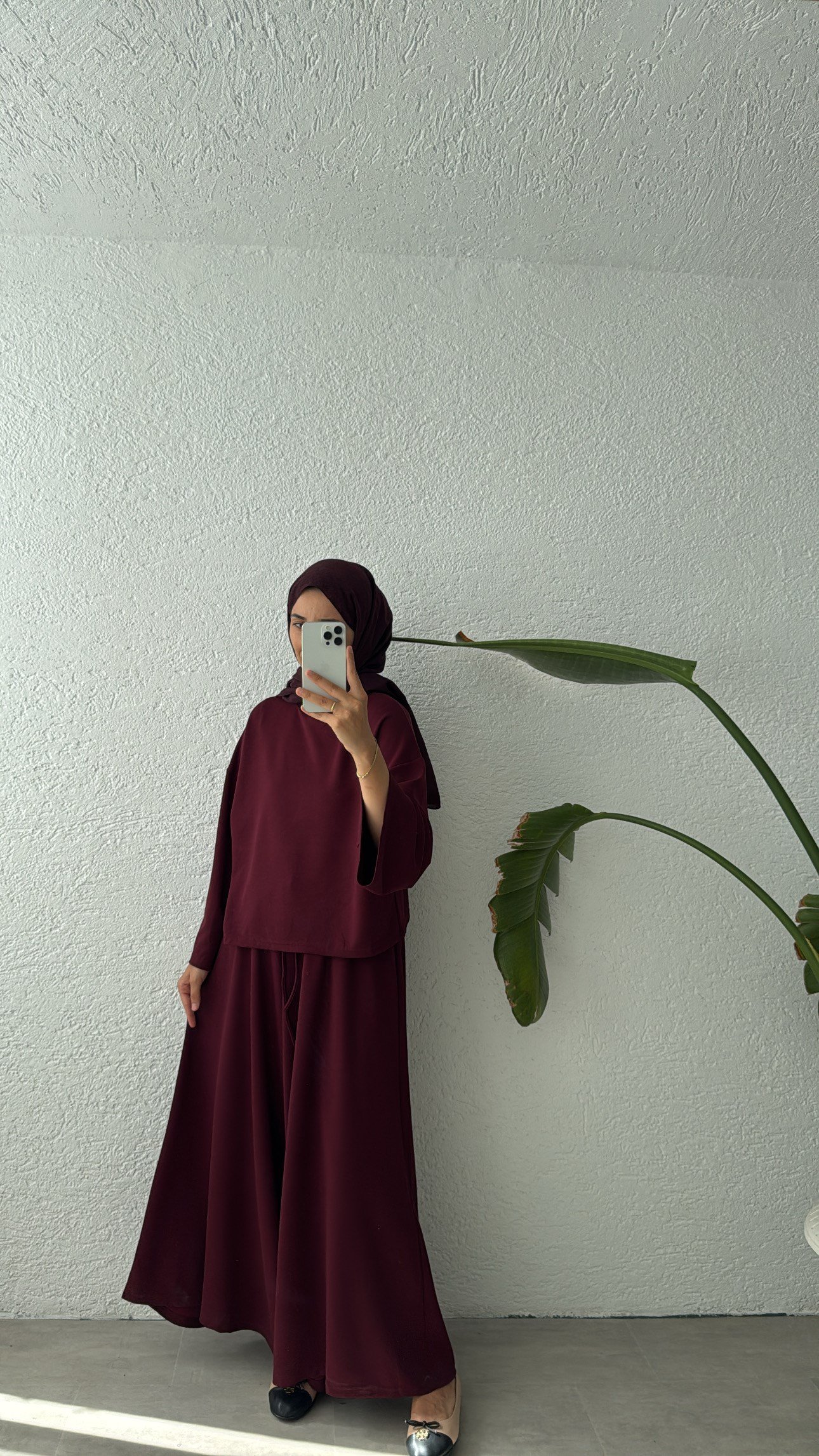 PREMİUM OYSHO BOL PANTOLONLU TAKIM - BORDO
