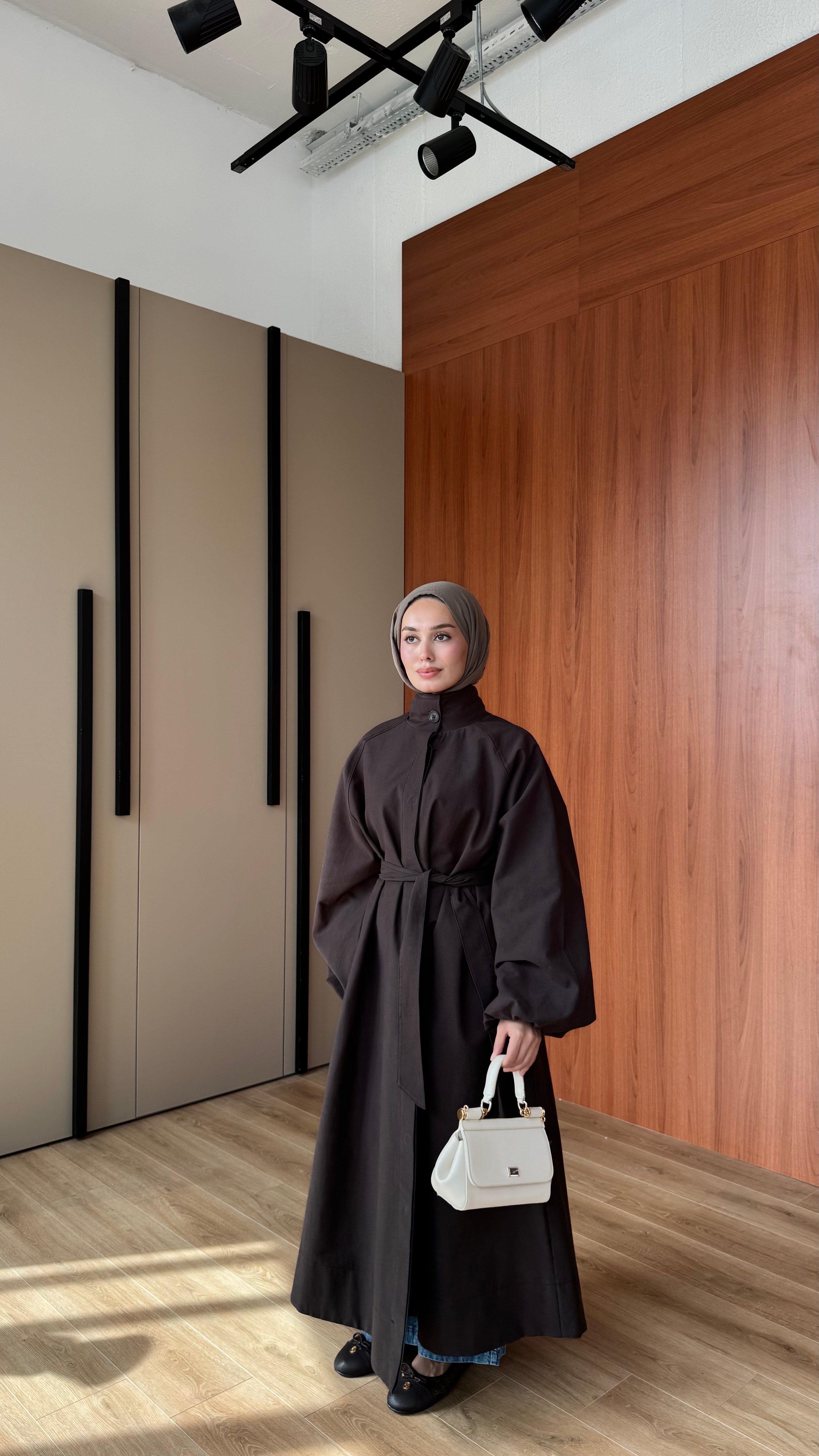 ROBE ASTARLI TRENÇKOT - KAHVE