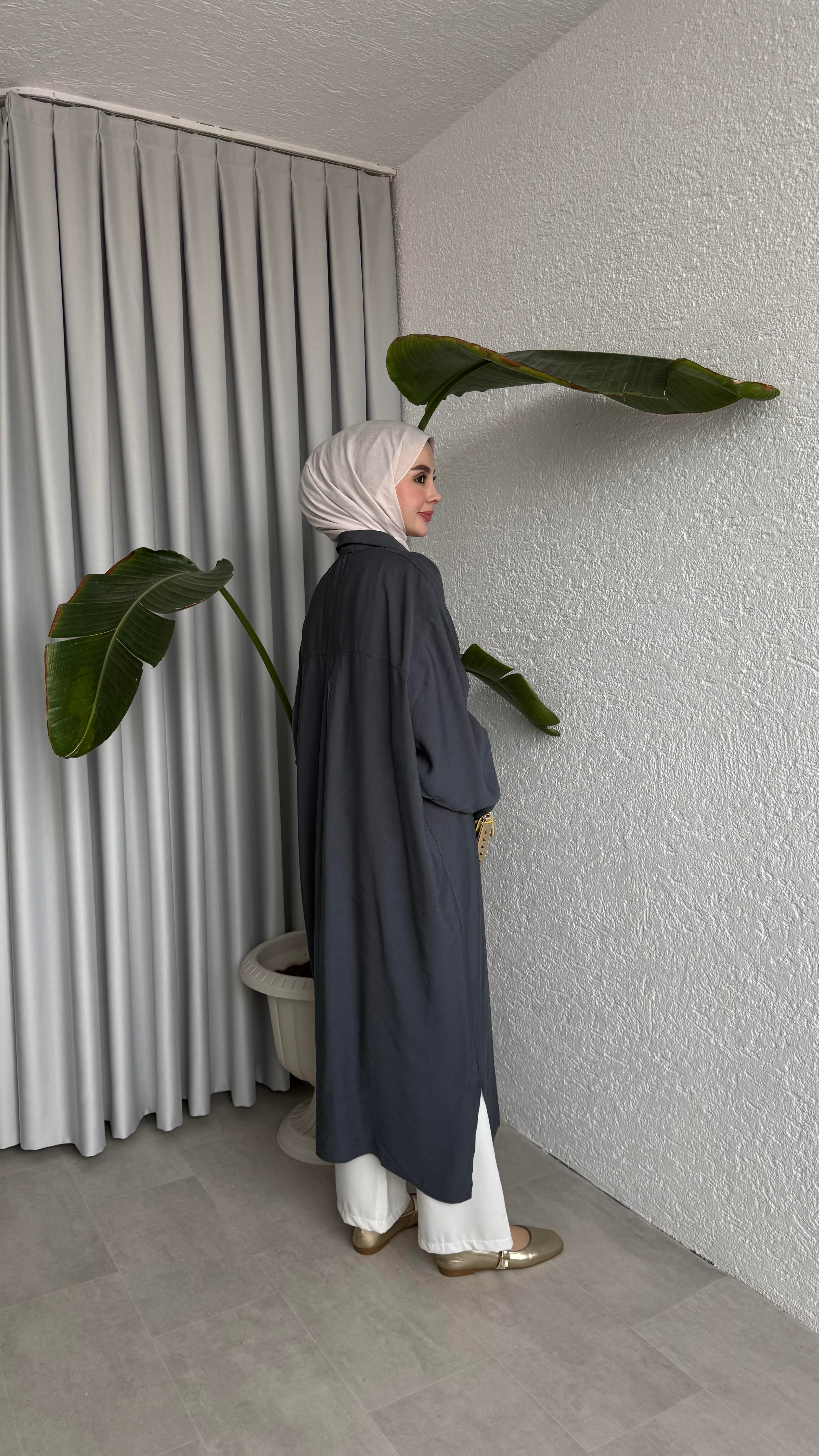 TENSEL GÖMLEK - ANTRASİT