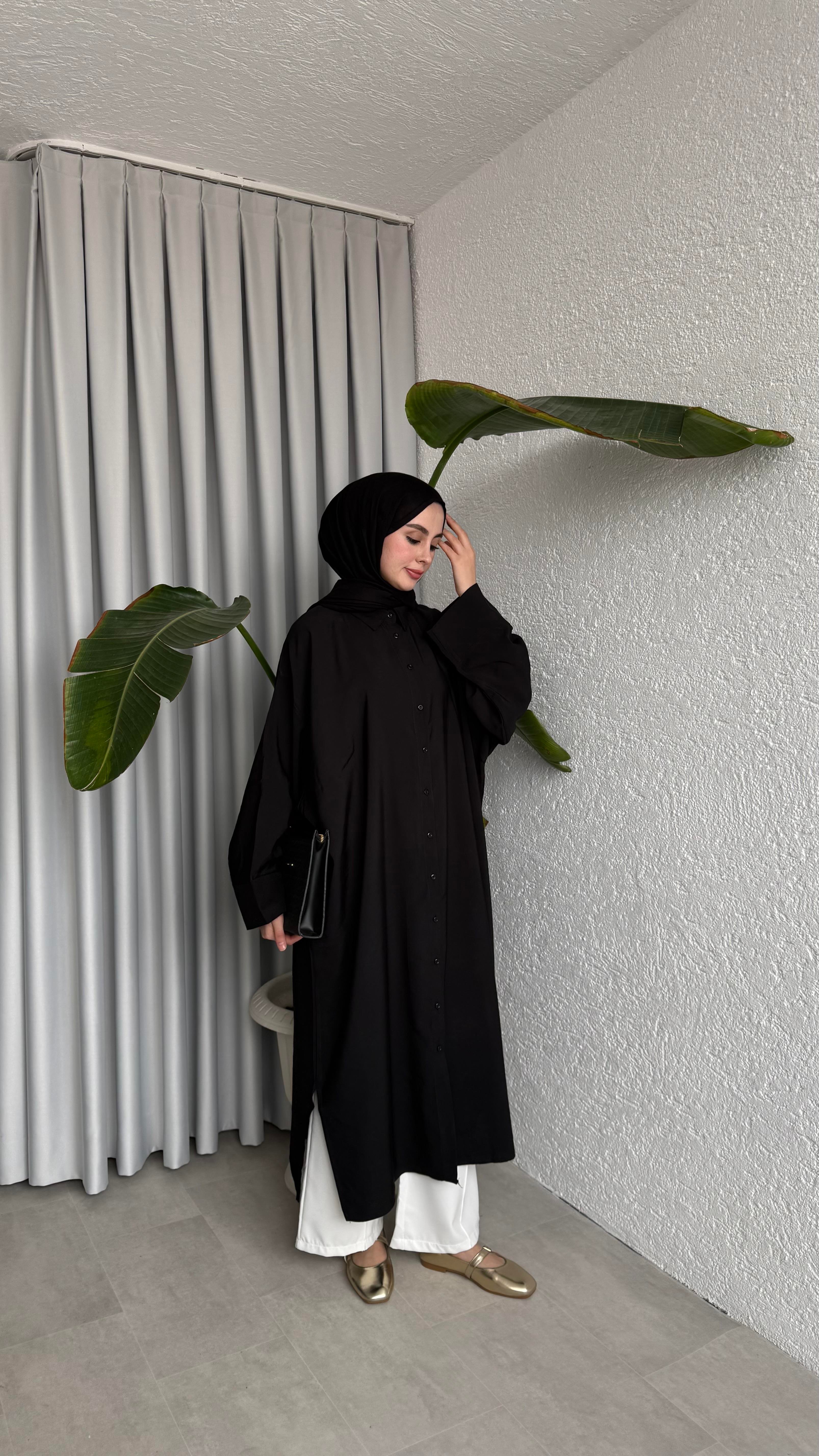 TENSEL GÖMLEK - SİYAH