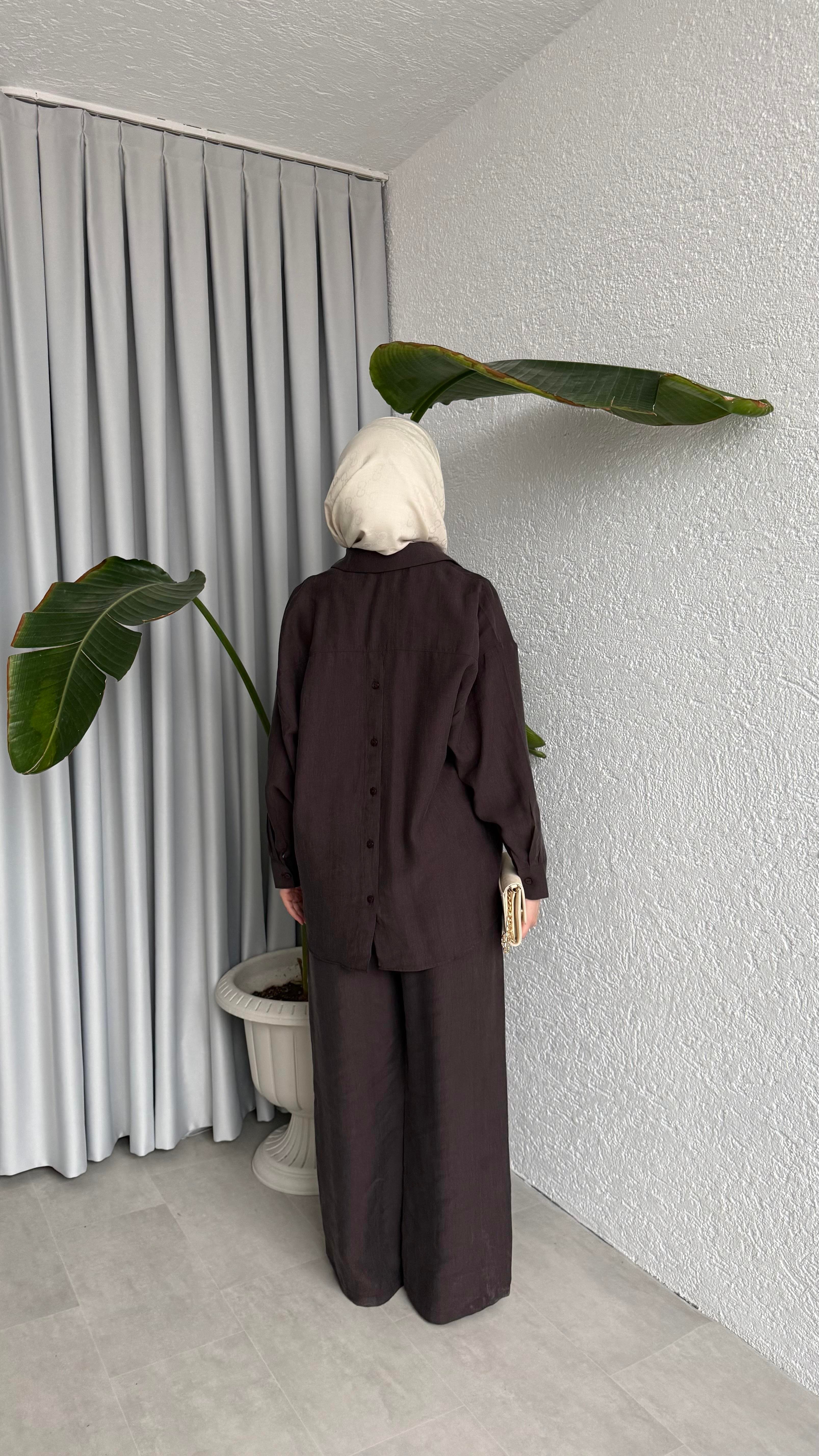 VAHA PANTOLONLU TAKIM - KAHVE