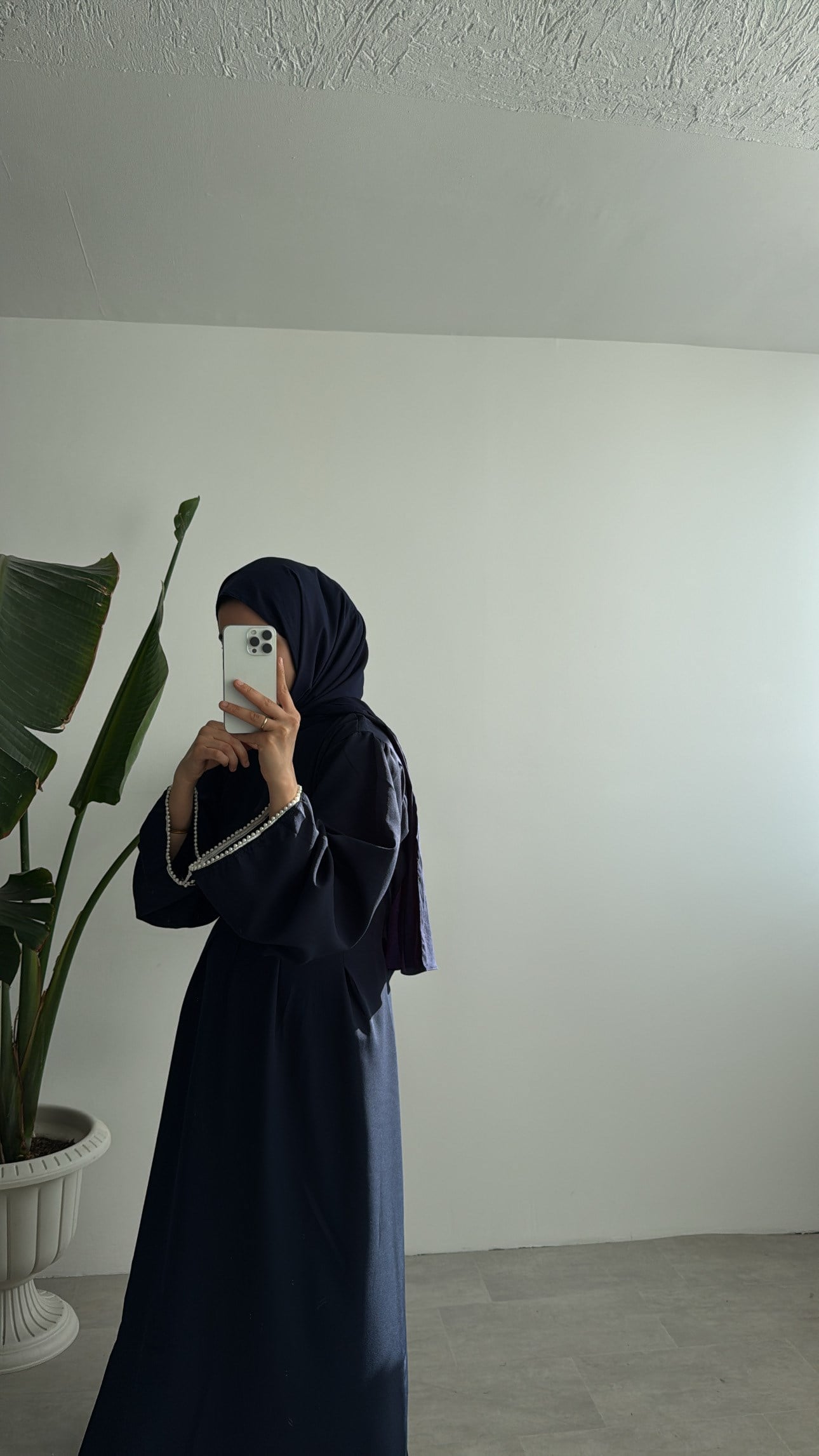 VANESA İNCİ DETAYLI ELBİSE - LACİVERT