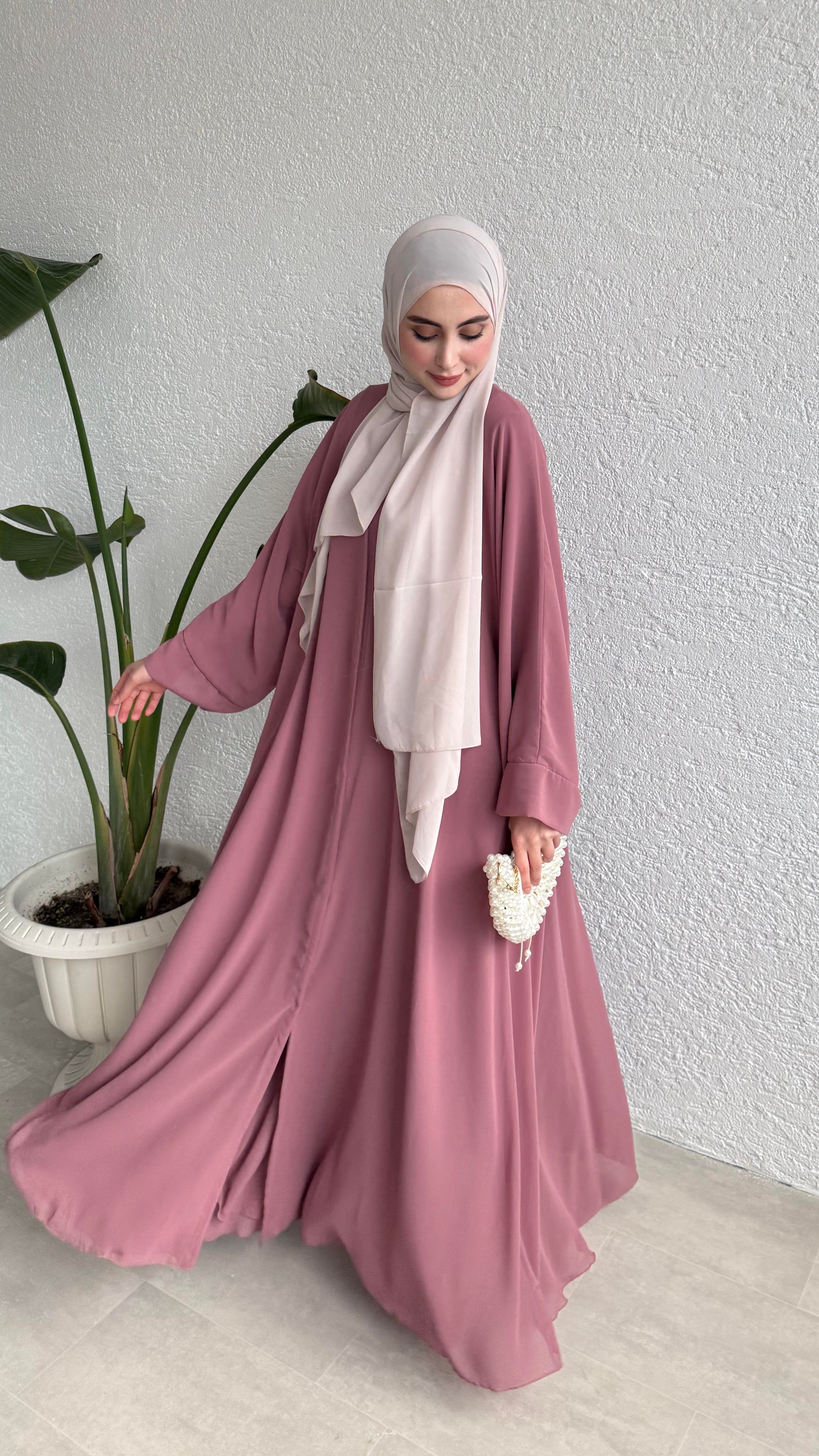 VELORA ABAYA & FERACE - PEMBE