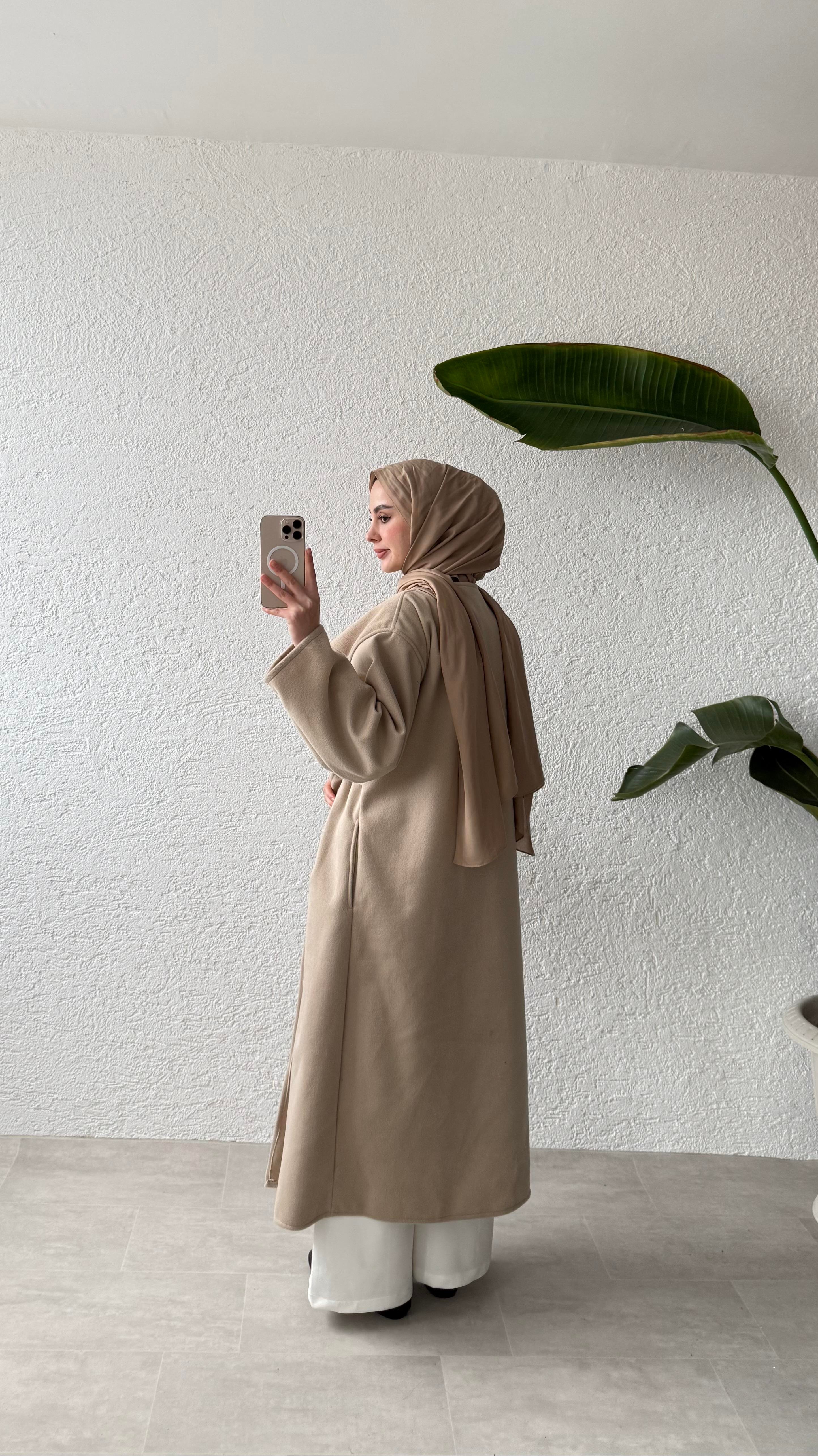 YAN BAĞLAMALI KAŞE KABAN - BEJ