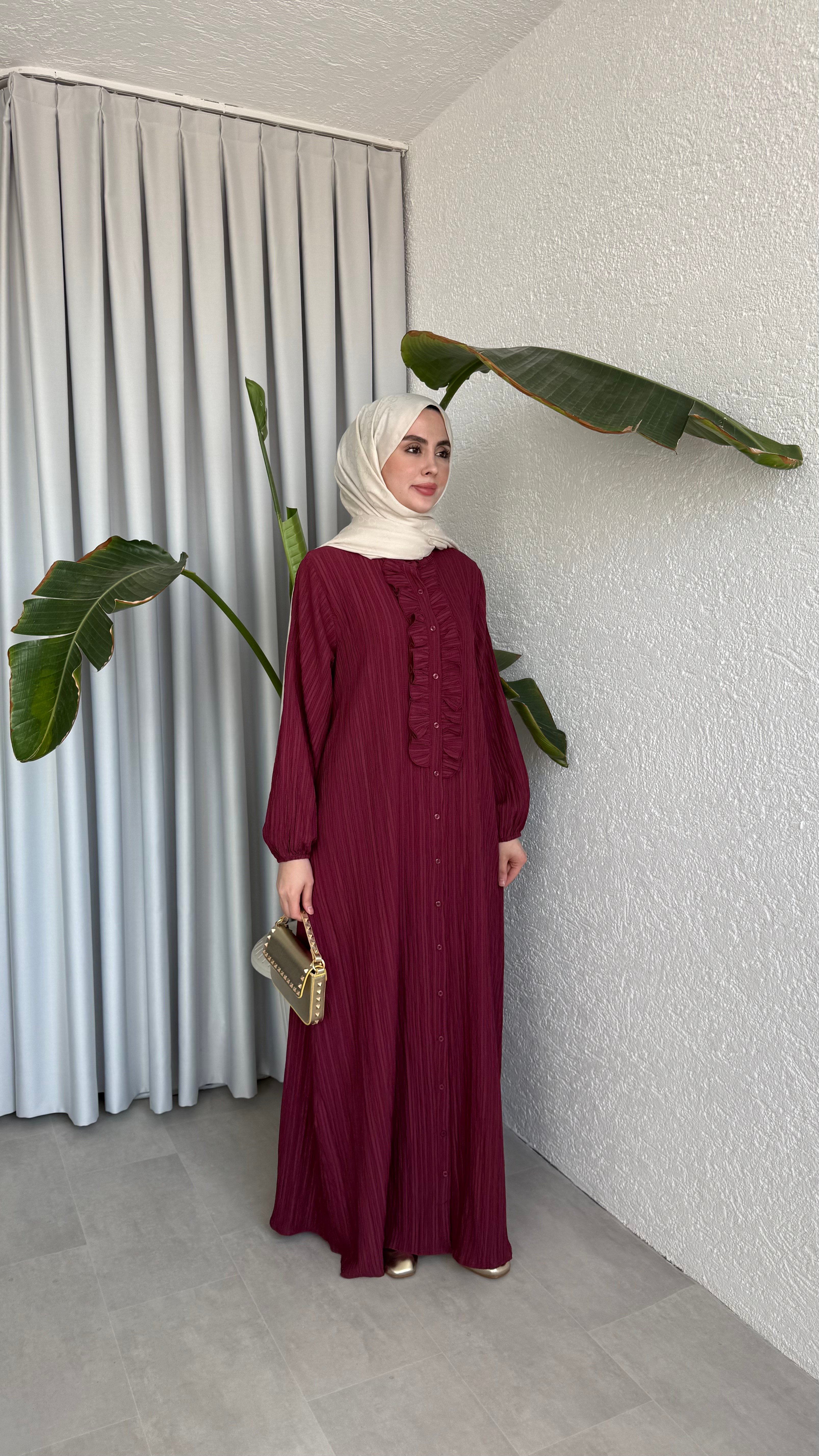 ZARİF ELBİSE VİŞNE