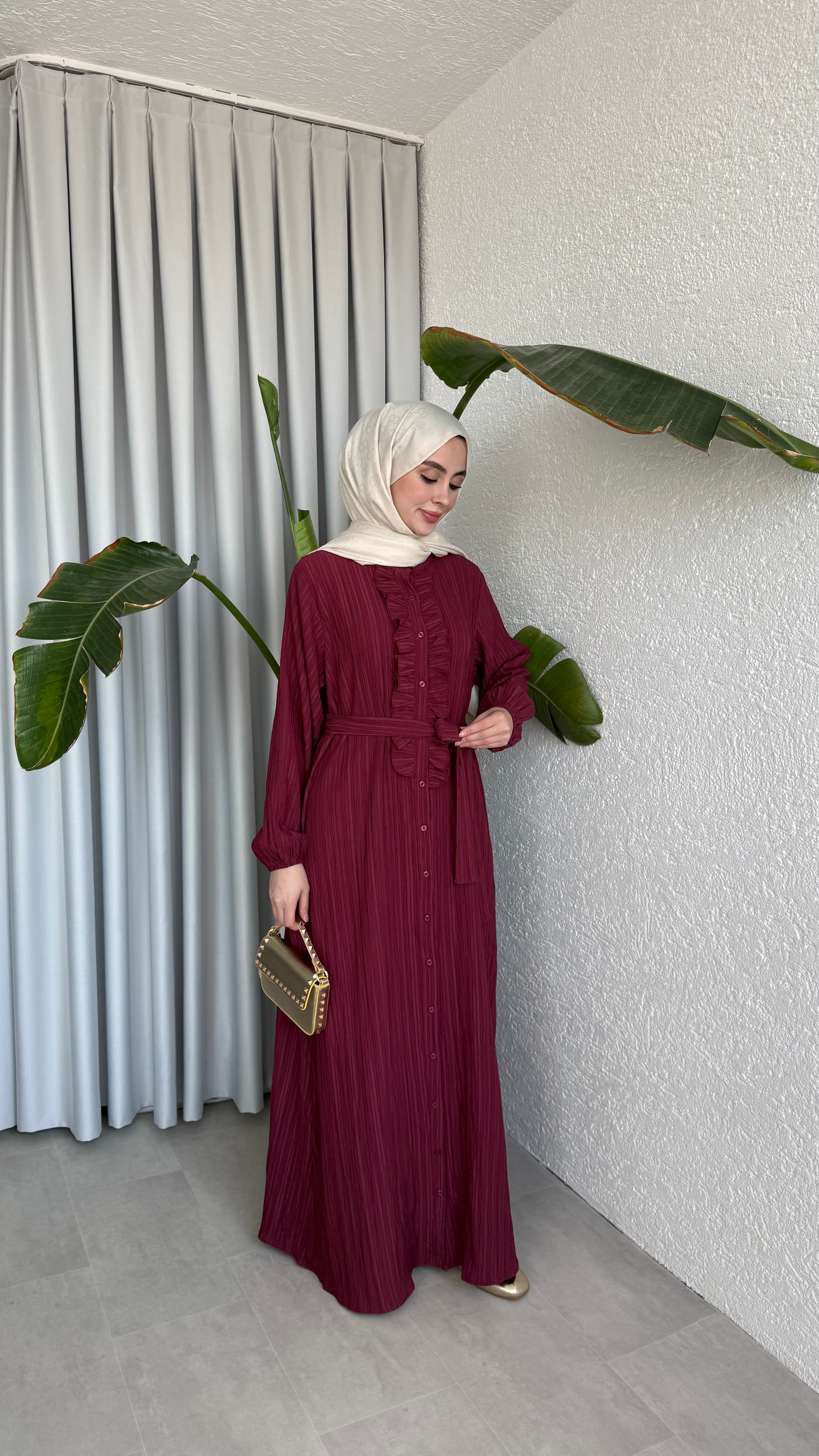 ZARİF ELBİSE VİŞNE