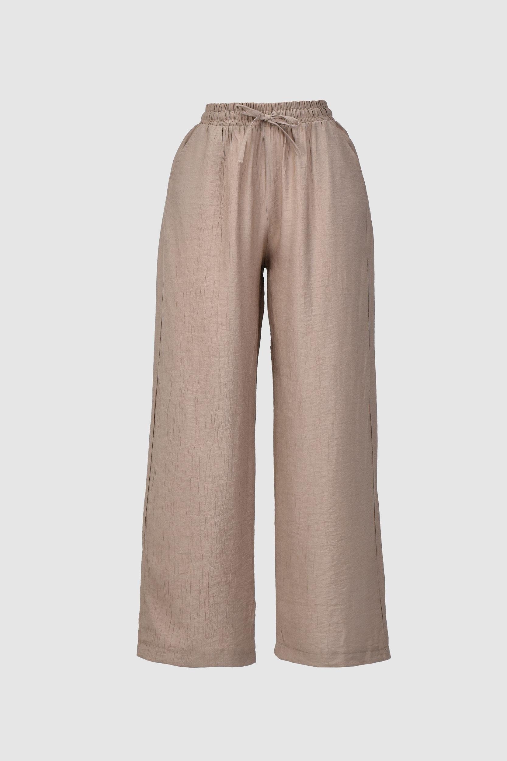 Çilek Kumaş Yazlık Pantolon -Vizon