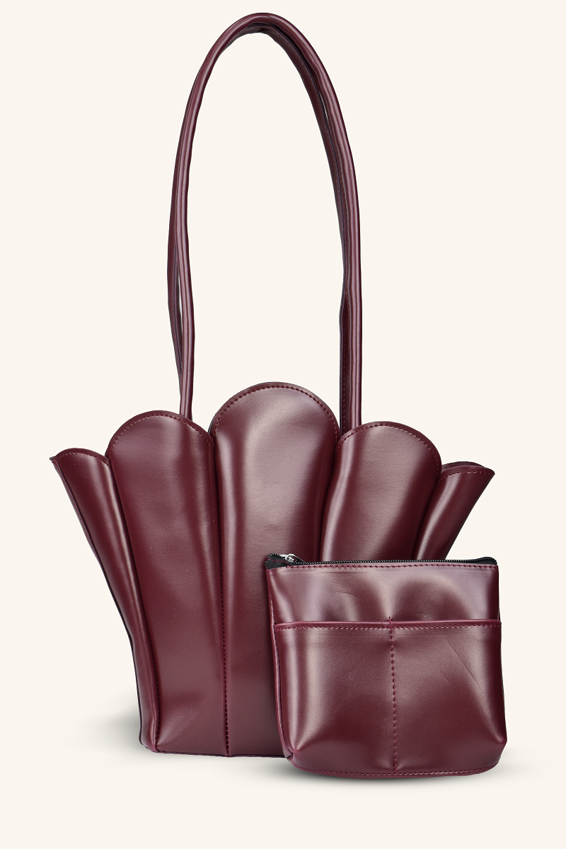 Dore El ve Omuz Çantası - Bordo