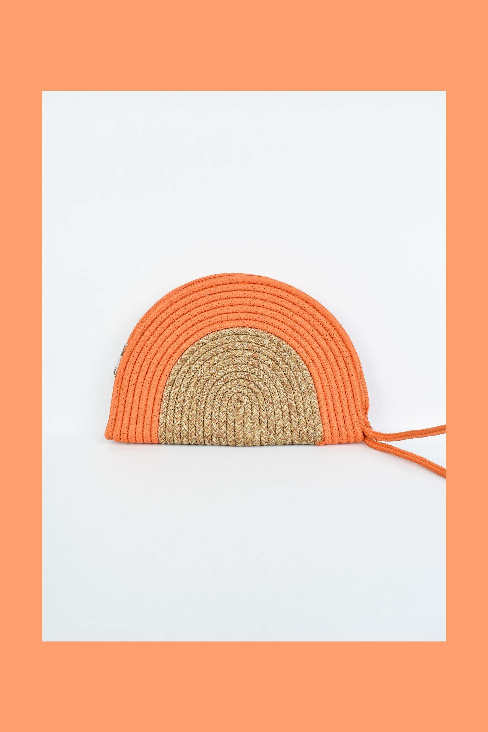 Kadın Hasır El Çantası - Turuncu