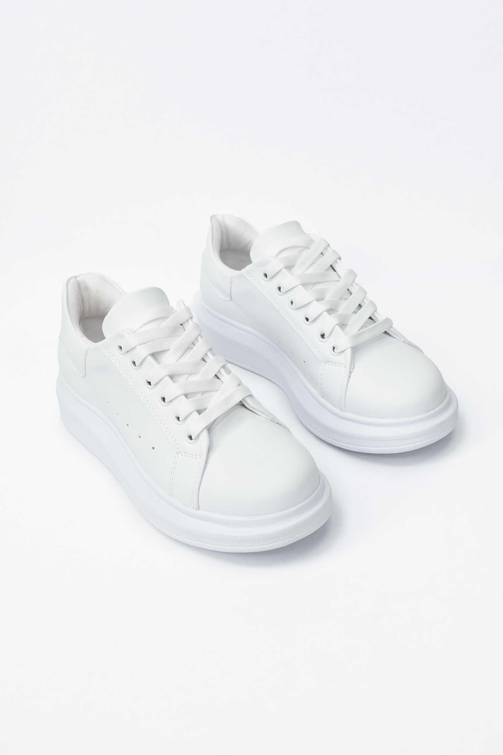 Kadın Yüksek Tabanlı Sneaker- Beyaz