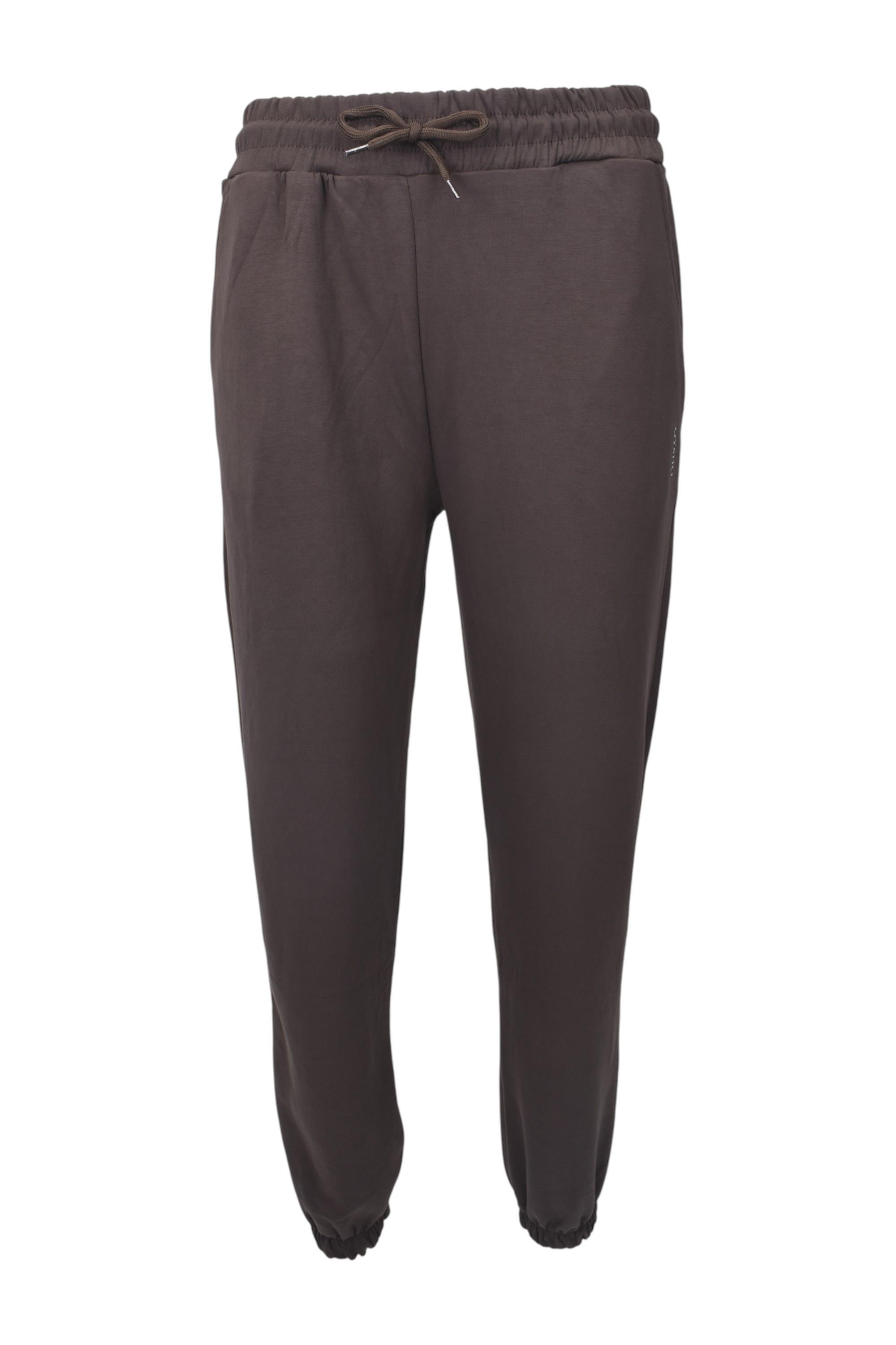 Modal Kumaş Lastik Paça Cepli Eşofman Altı - Kahverengi