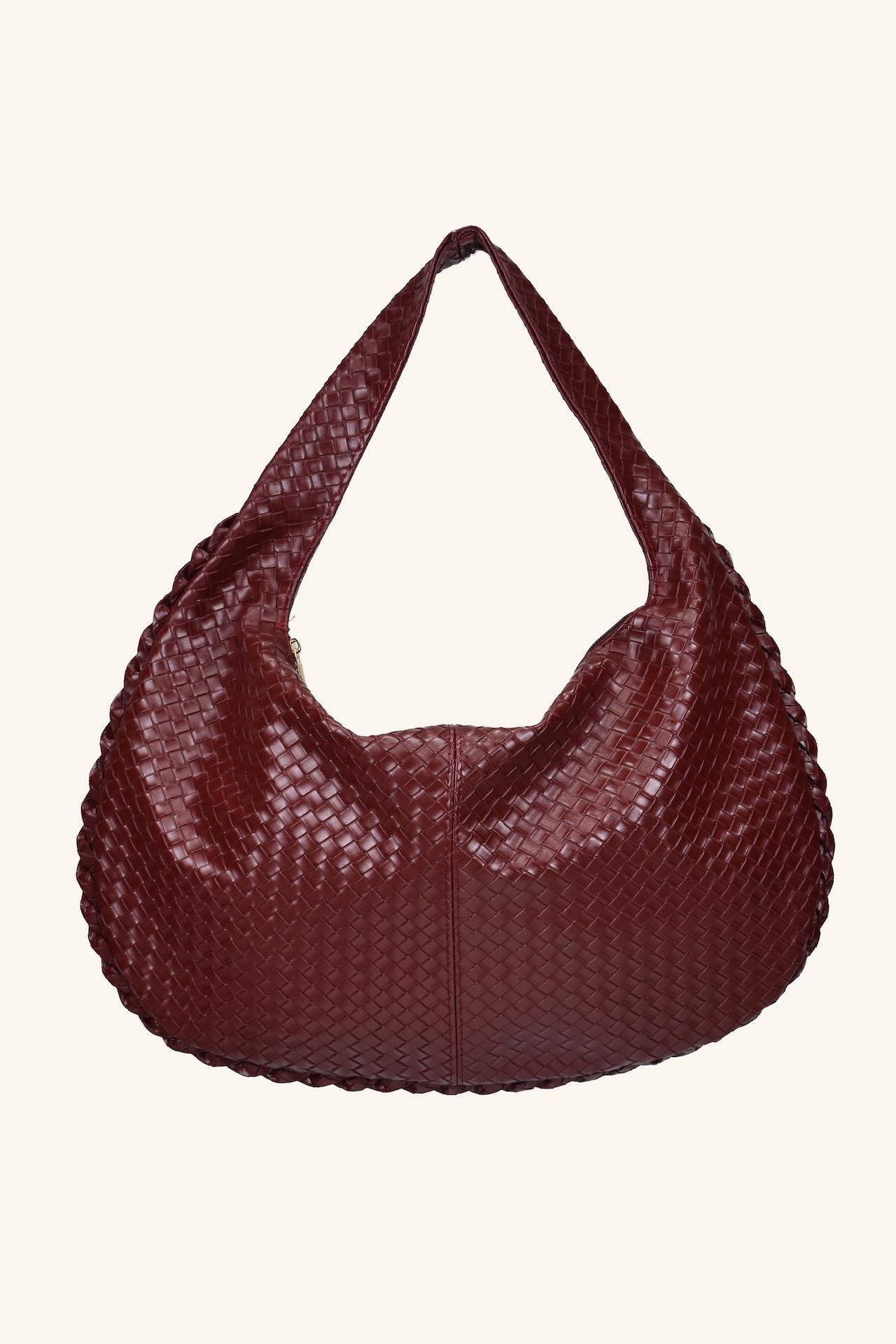 Mono Büyük Boy El ve Omuz Çantası - Bordo