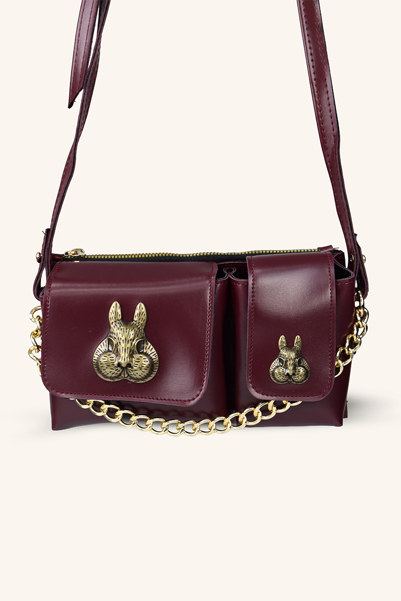 Sincap Aksesuar Detaylı El ve Omuz Çantası - Bordo