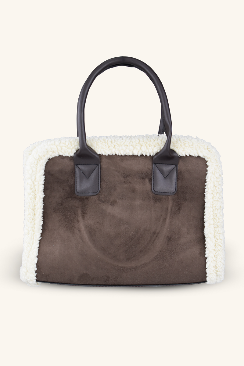 Teddy Süet El ve Omuz Çantası - Acı Kahve