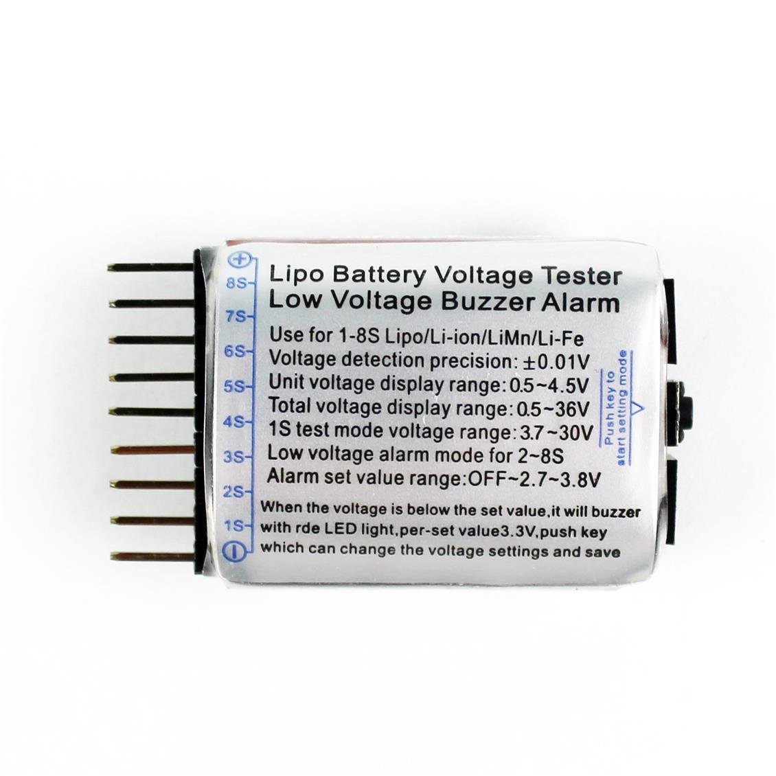 Himax 1-8 S Li-Po Batarya Test Aleti, LED li ve Ses Uyarılı