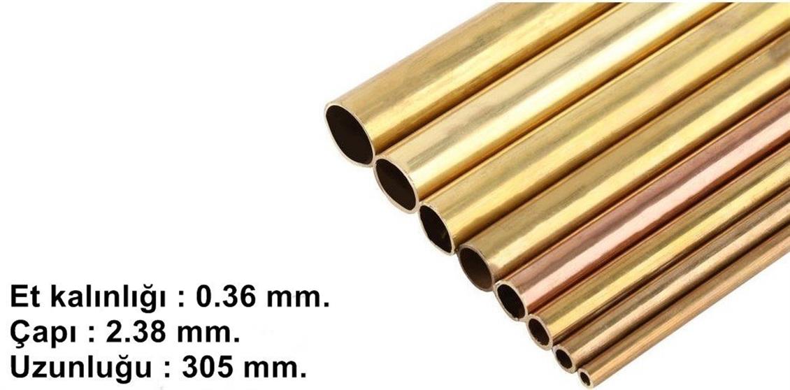 10126 PRİNÇ YUVARLAK BORU 0.36MM ÇEPERLİ, 2.38MM,