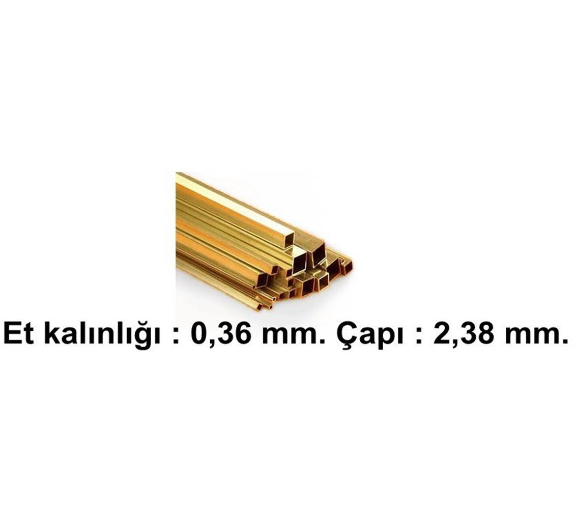 10262 PRİNÇ KÖŞELİ BORU -0,36 MM. ÇEPERLİ -2,38 X