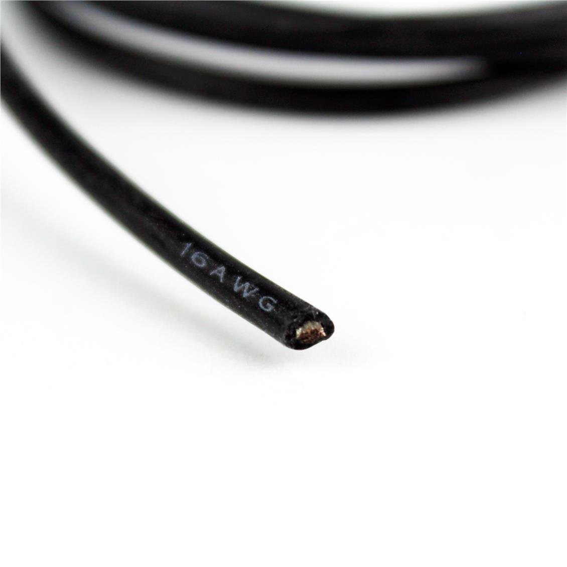 16 AWG / 1.50 mm. Silikon Kablo, Siyah, 1 Metre