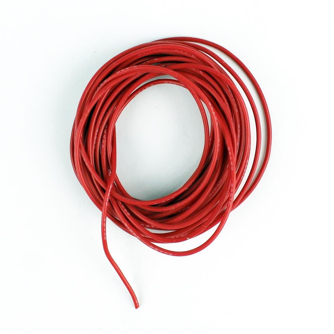 20 AWG / 0.50 mm. Silikon Kablo, Kırmızı, 5 Metre