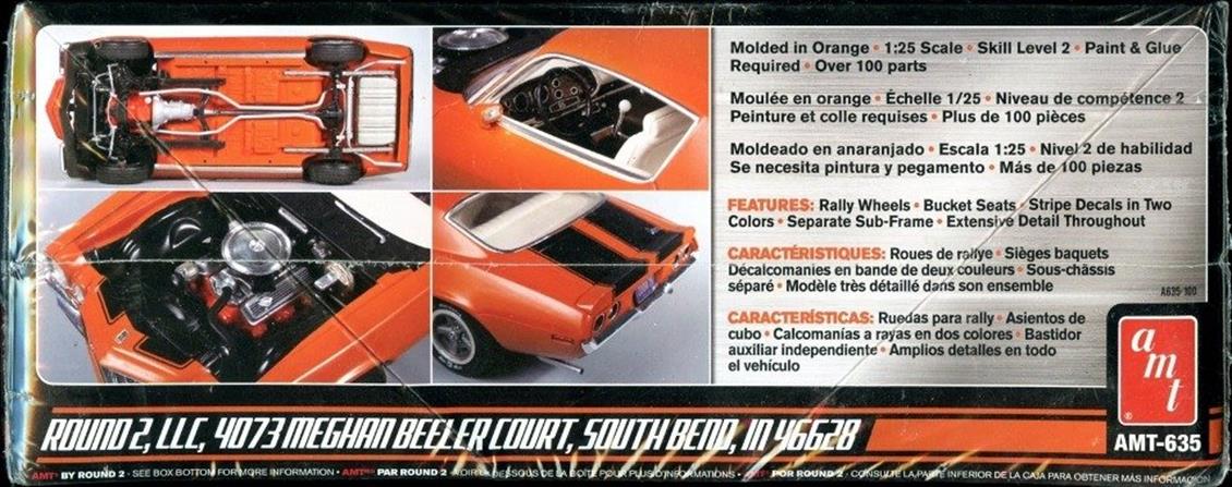 635 1/25 1970 1/2 Camaro Z28