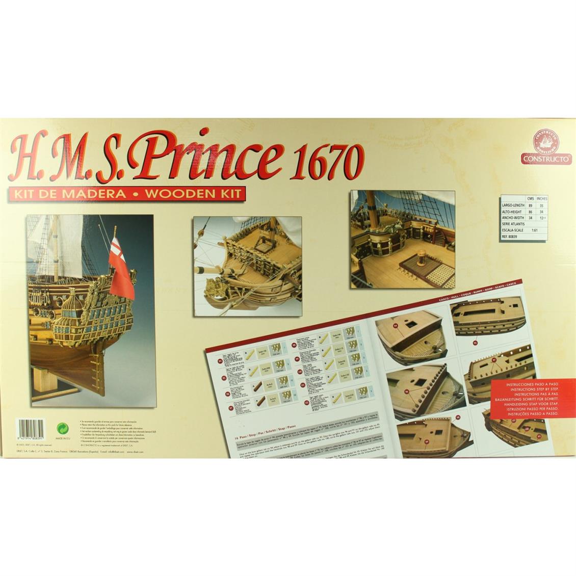 80839 1/61 HMS PRINCE - AHŞAP TEKNE KİTİ